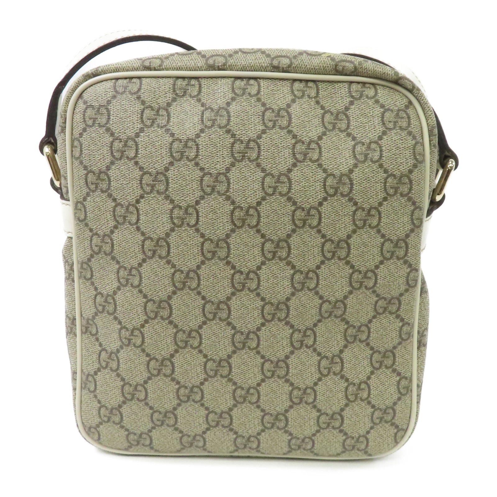 GUCCI 【激減優惠】塗層帆布Shoulder Bag金扣肩背袋白色