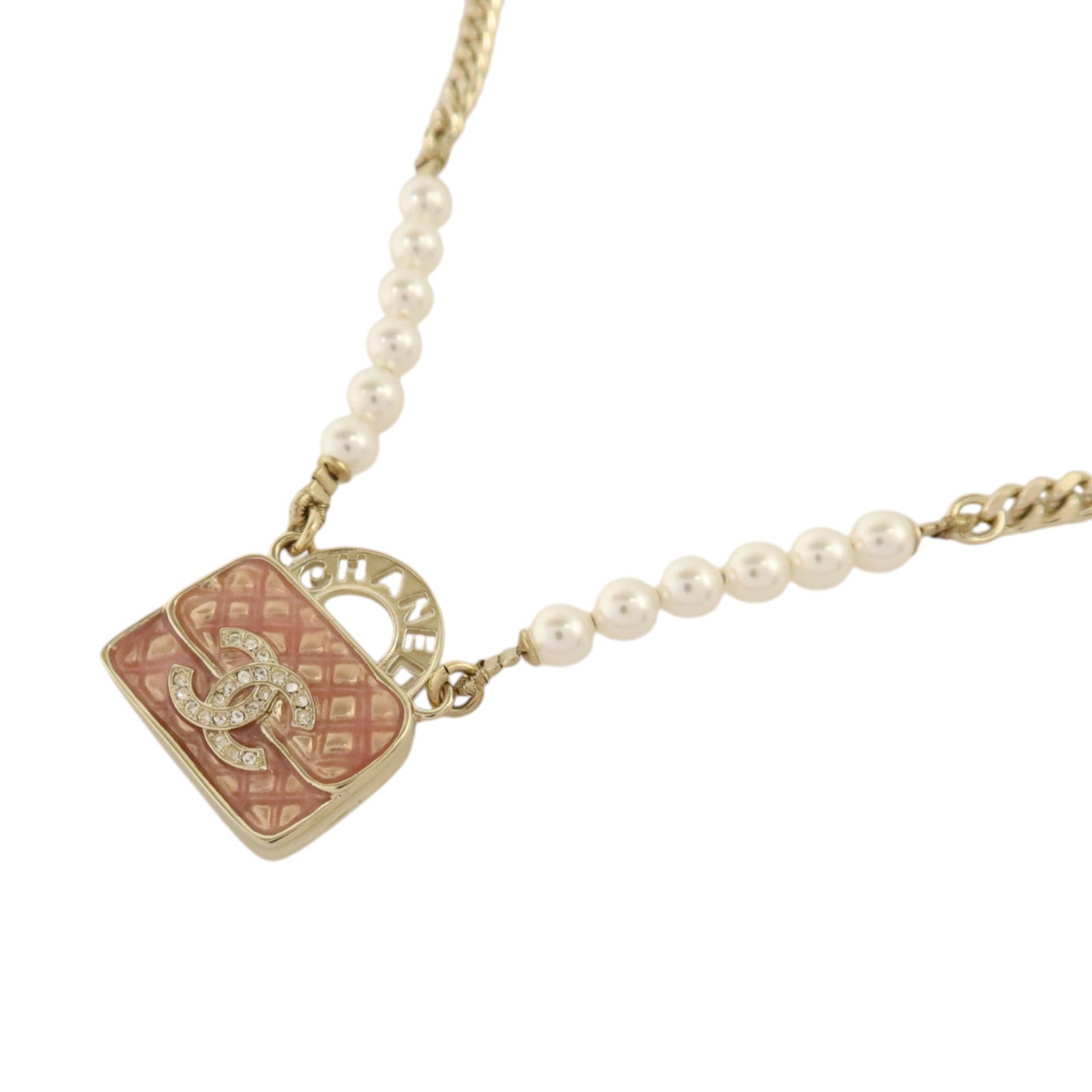 CHANEL 金屬/PVC Necklace金扣項鏈