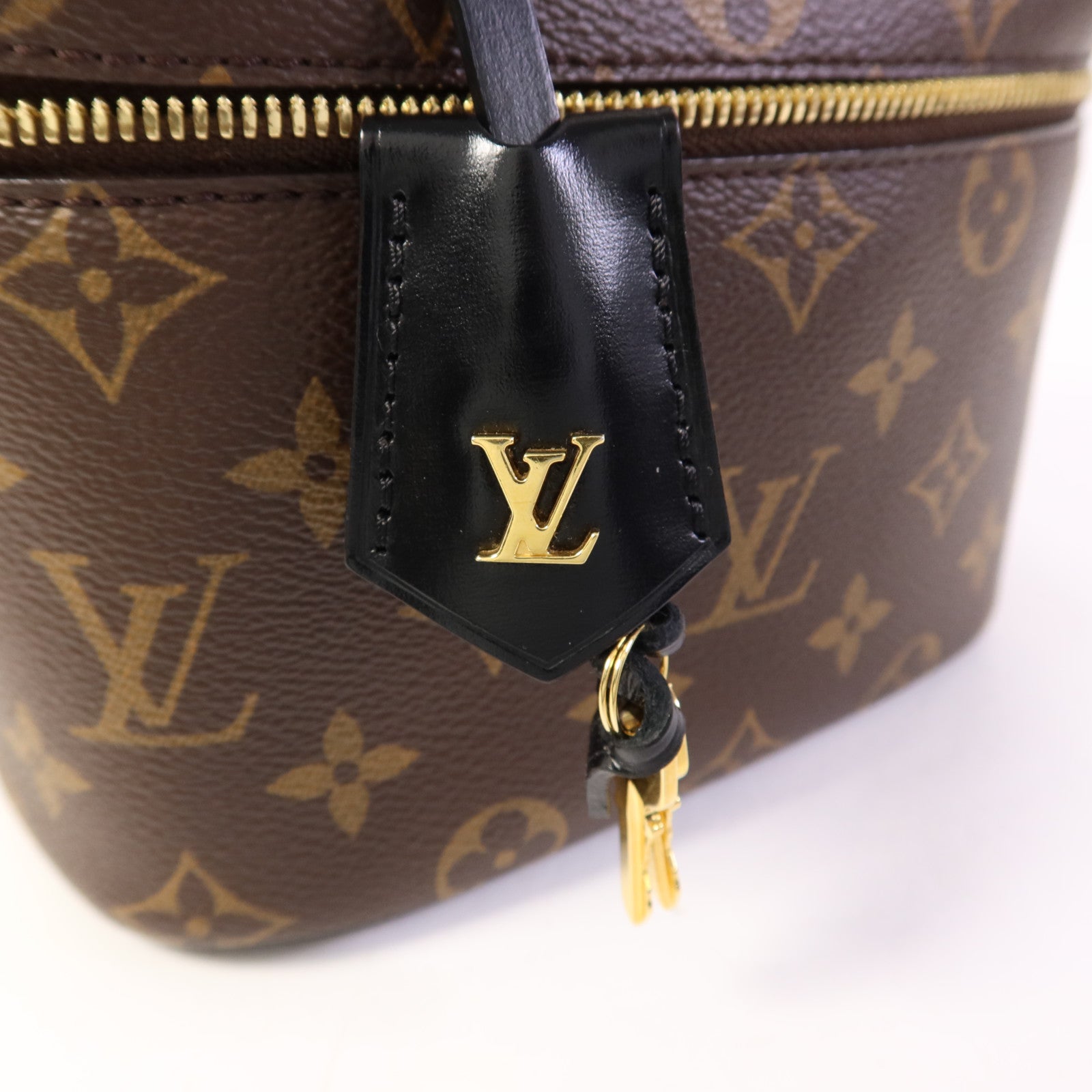 LOUIS VUITTON Monogram Reverse Vanity PM金扣手挽肩背兩用袋棕色