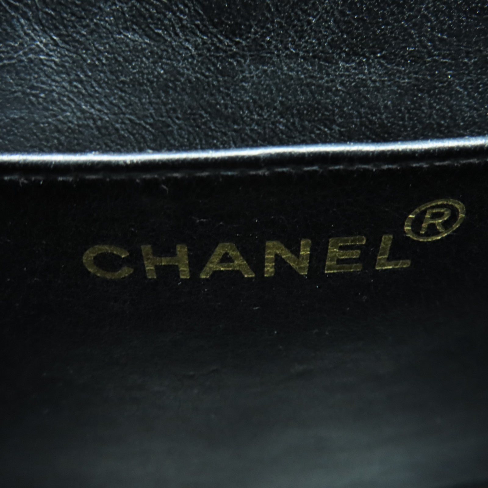 CHANEL 菱格羊皮皮革Chain Shoulder Bag金扣链带肩背袋黑色