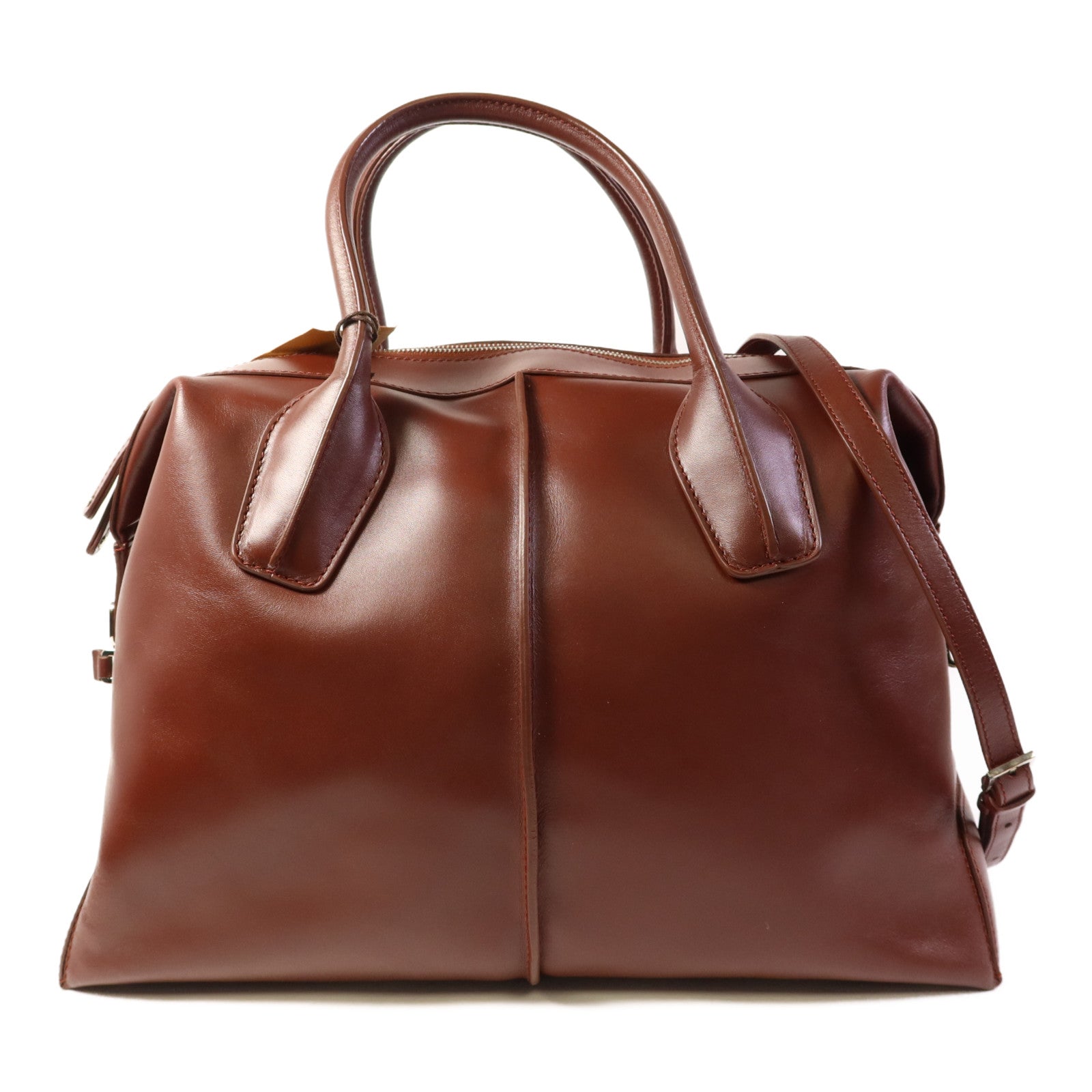 TOD'S 牛皮皮革2 Way Shoulder銀扣手挽肩背兩用袋