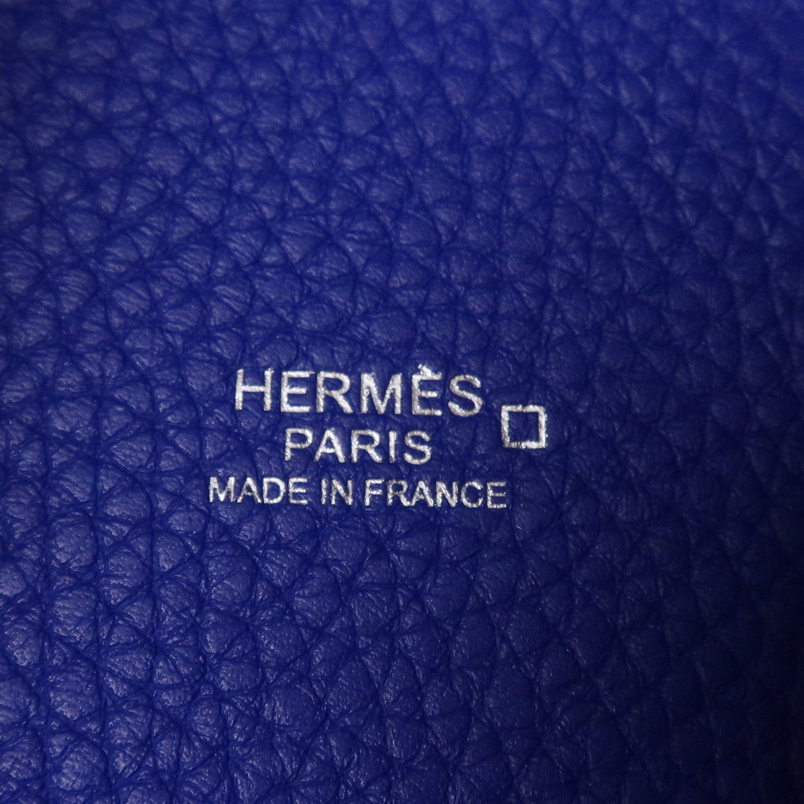HERMES Clemence皮革Picotin MM銀扣手挽袋Blue