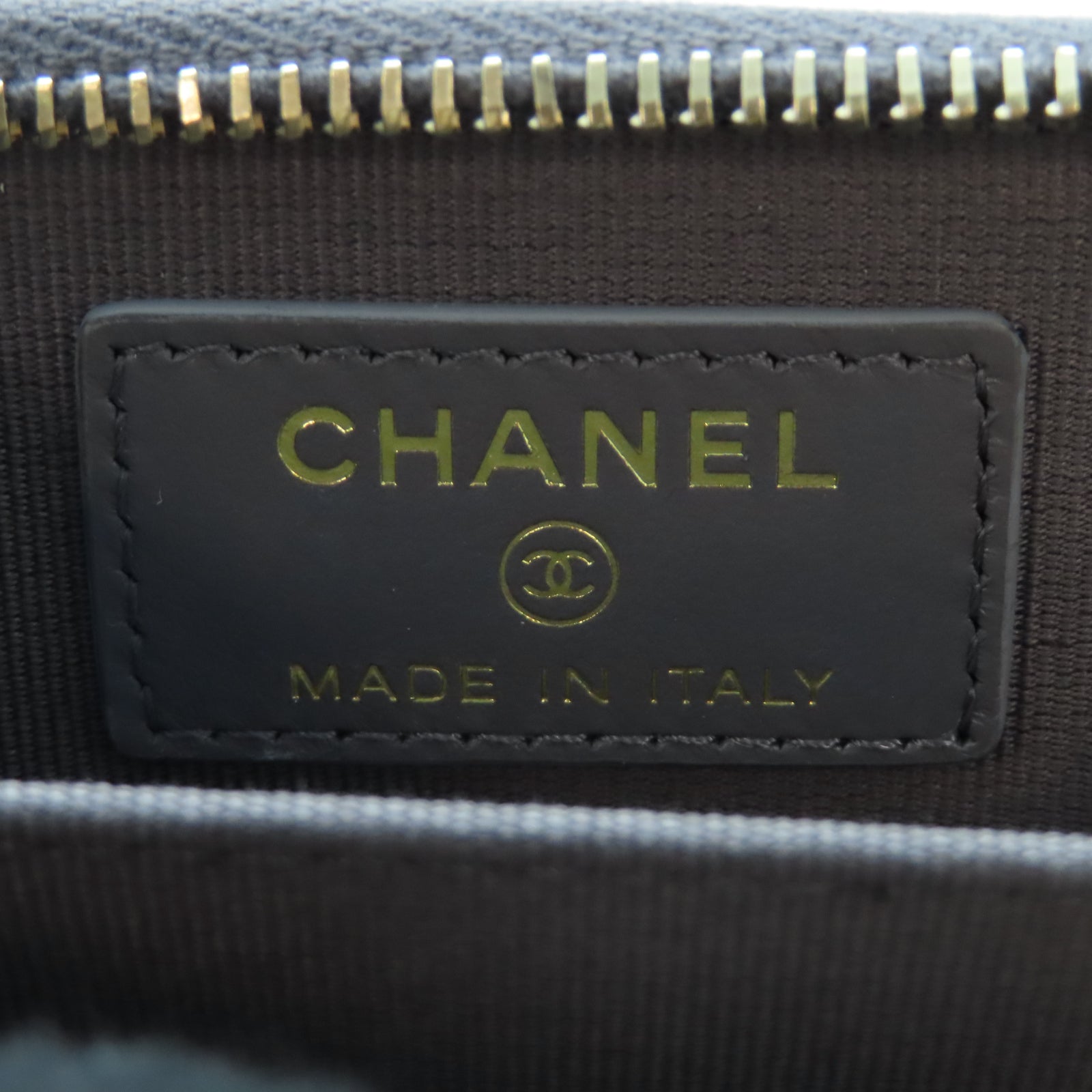 CHANEL 菱格羊皮皮革Card Holder金扣卡片套灰色