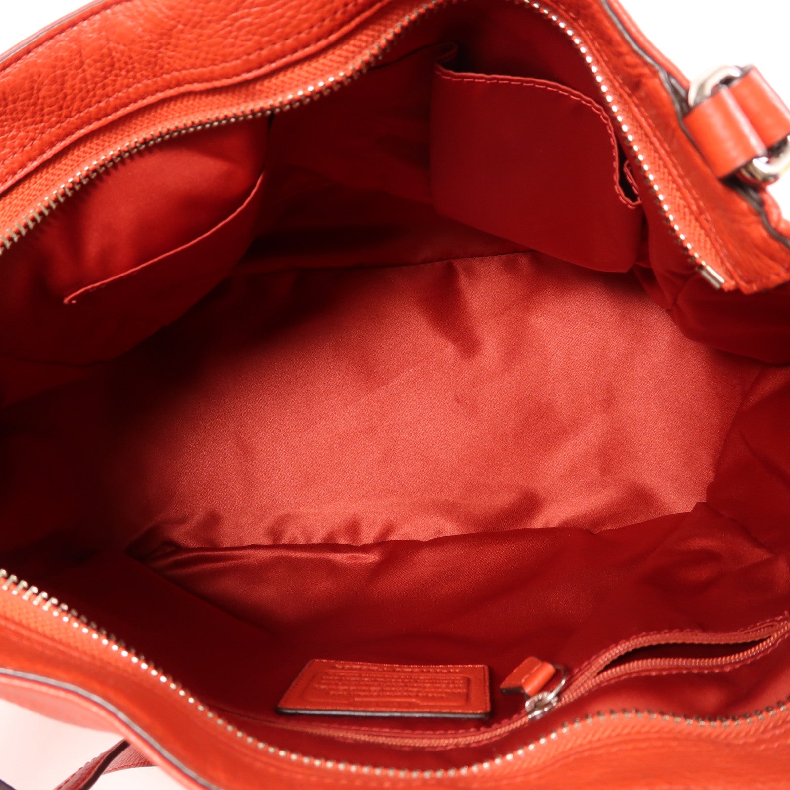 COACH 牛皮皮革Tote Bag銀扣手挽袋