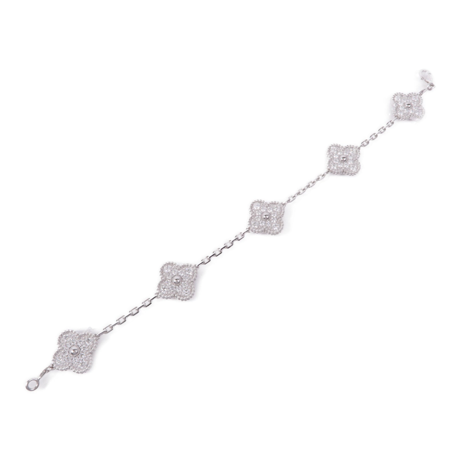 Van Cleef & Arpels 【激減優惠】18K白金Vintage Alhambra Bracelet鑽石手鏈