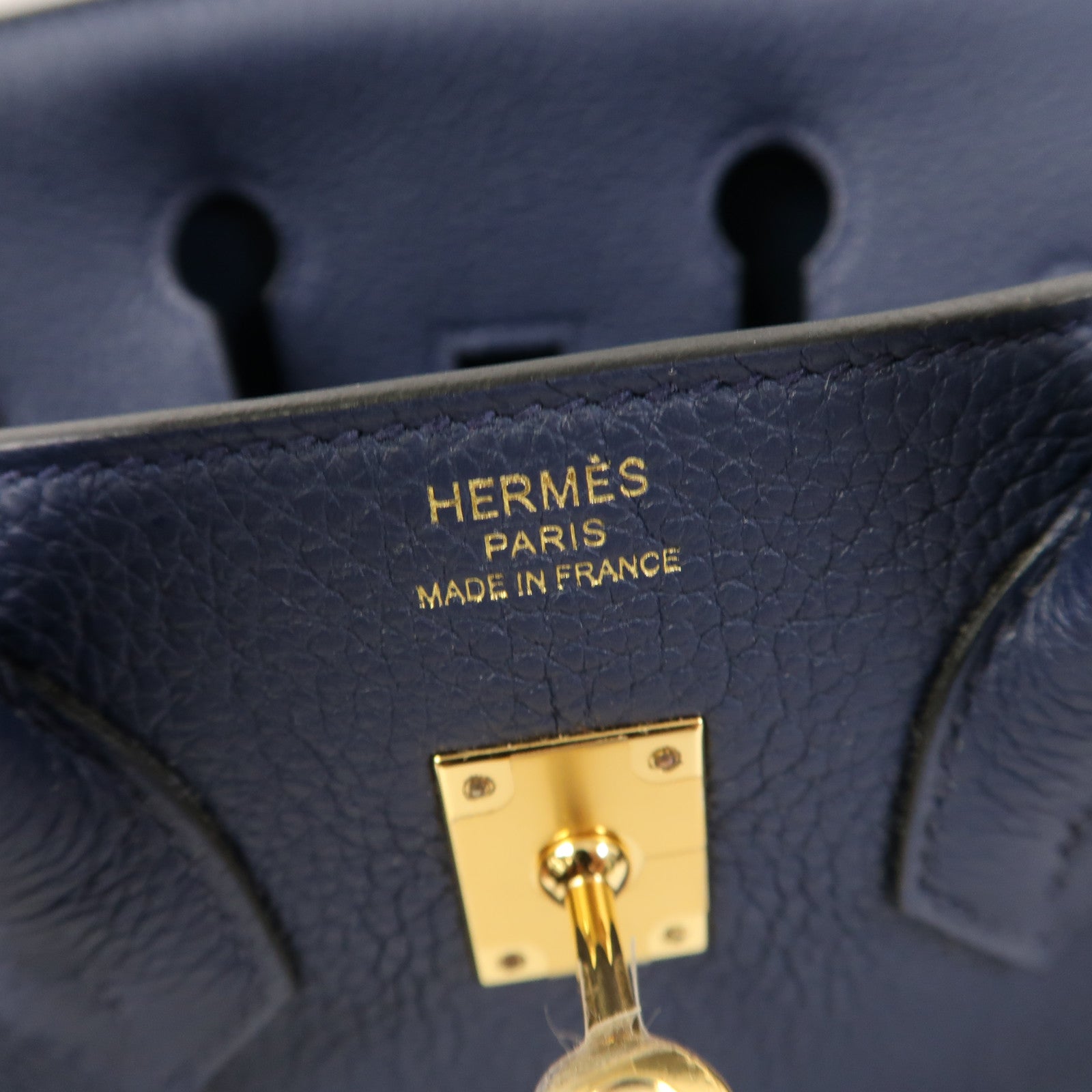 HERMES Togo皮革Birkin 25金扣手挽袋深藍色