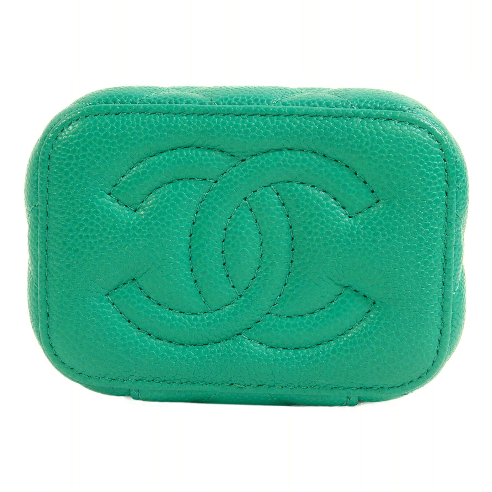 CHANEL 牛皮皮革Vanity Case鏈帶肩背袋