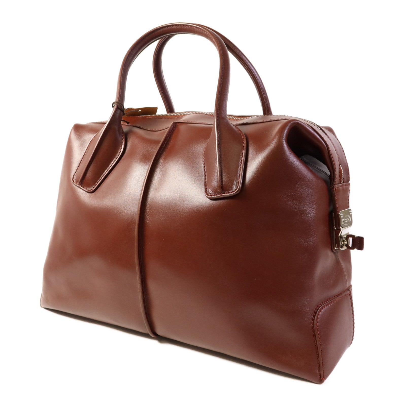 TOD'S 牛皮皮革2 Way Shoulder銀扣手挽肩背兩用袋