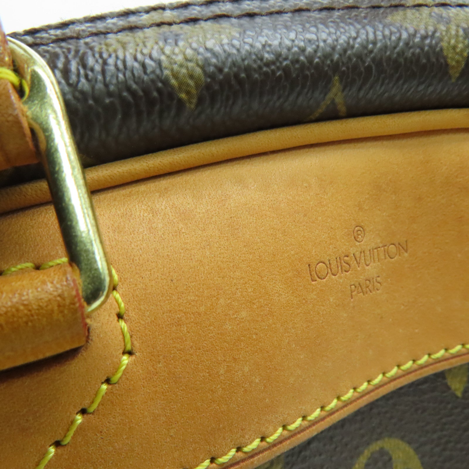 LOUIS VUITTON Monogram Trouville Hand Bag金扣手挽袋啡色