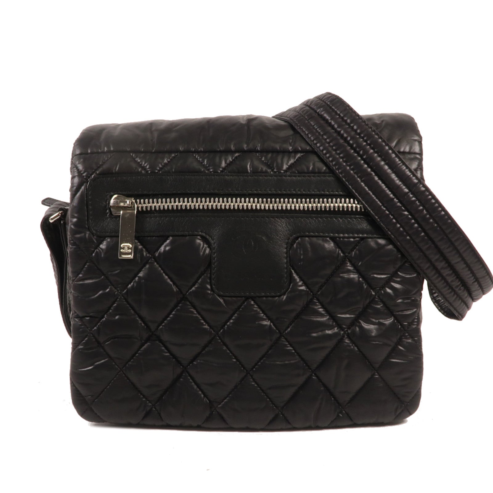 CHANEL 尼龍Coco Cocoon Messenger PM銀扣肩背袋