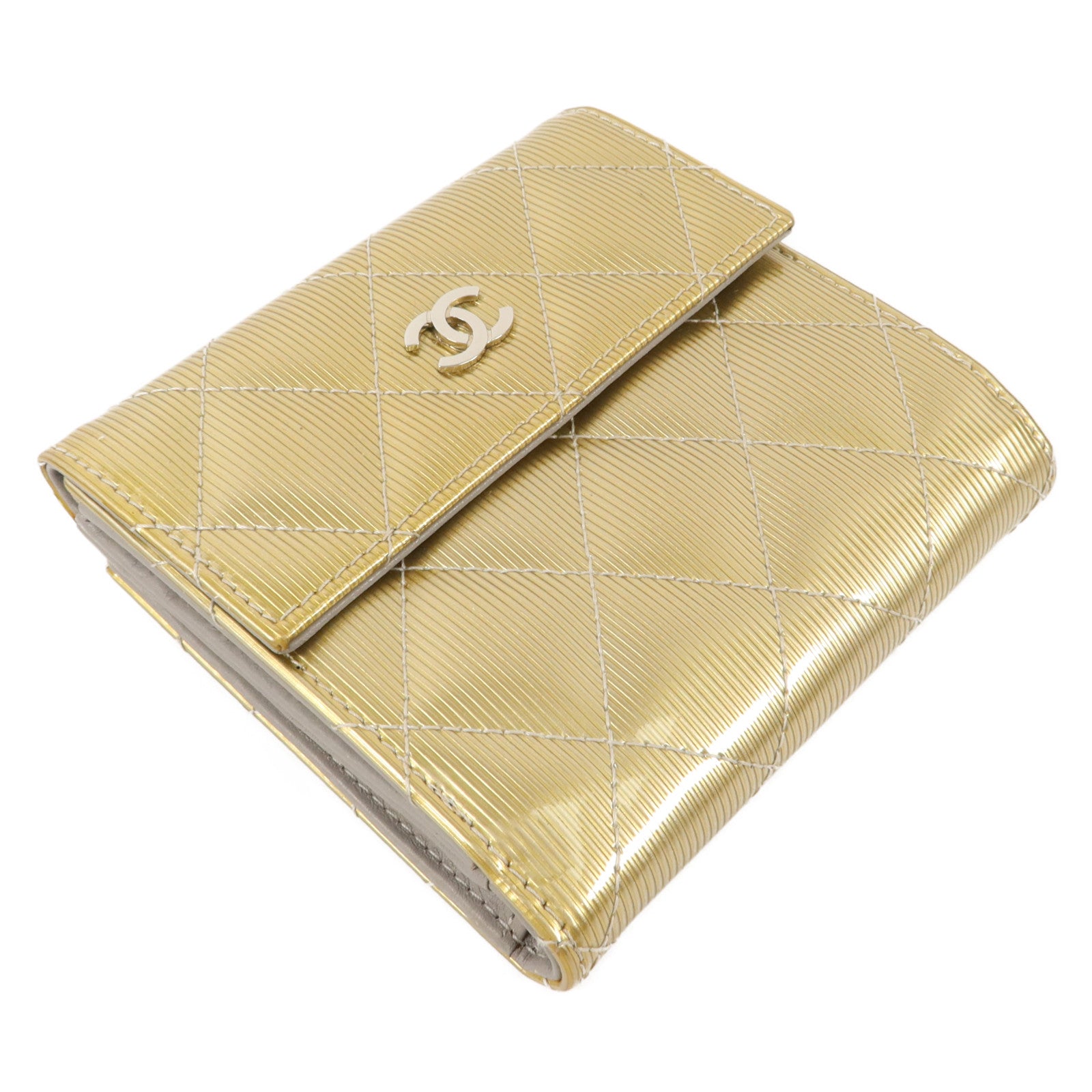 CHANEL 漆皮皮革Bifold Wallet錢包