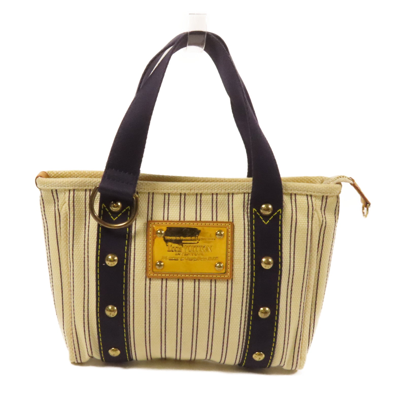 LOUIS VUITTON 帆布Antigua Cabas PM金扣手挽袋