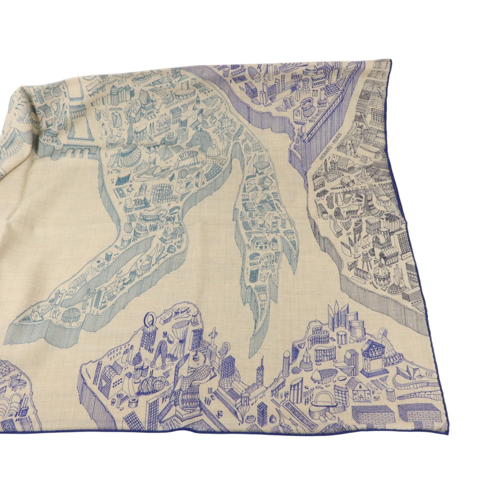 HERMES 羊絨/絲質Scarf 140X140絲巾