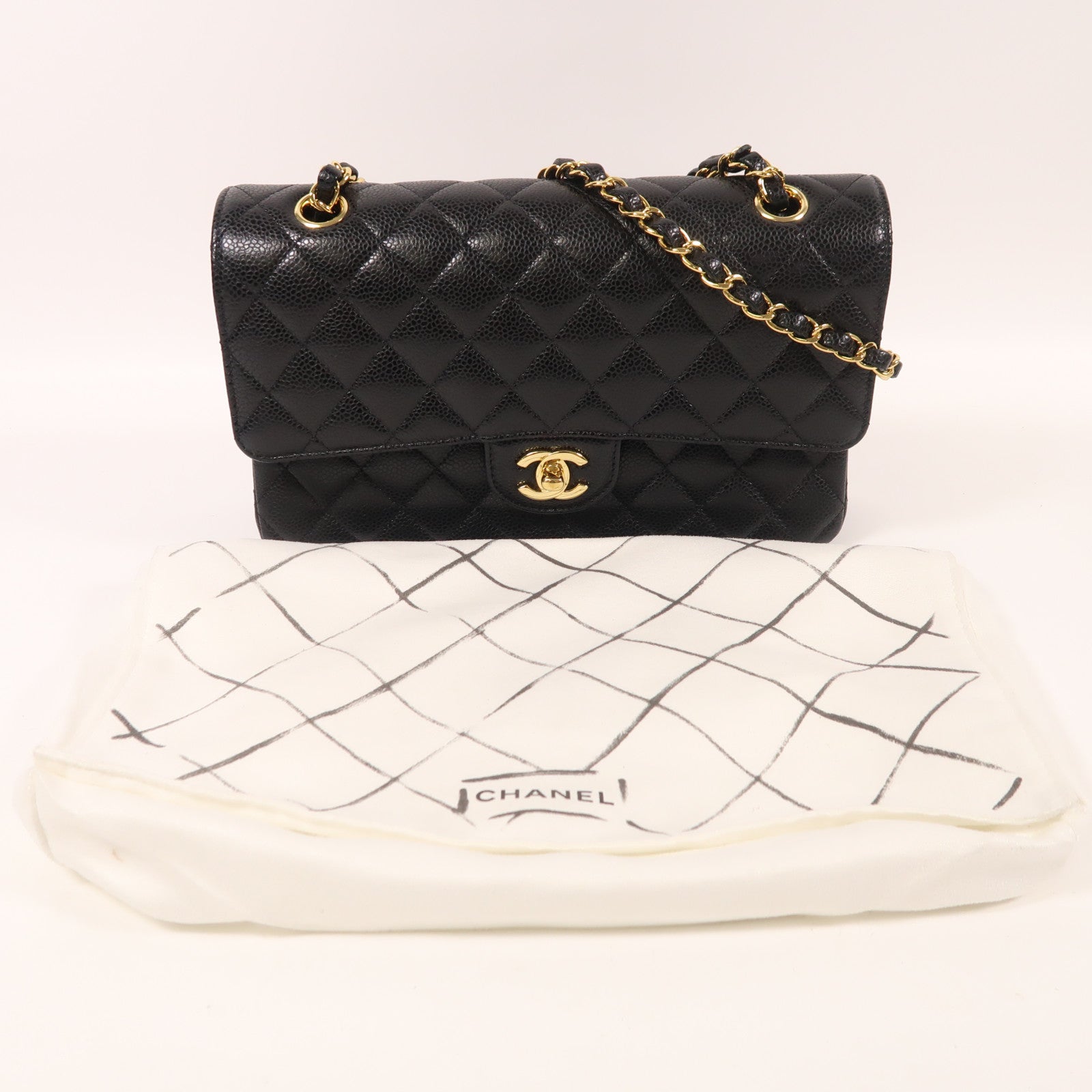 CHANEL 牛皮皮革Classic 25金扣鏈帶肩背袋