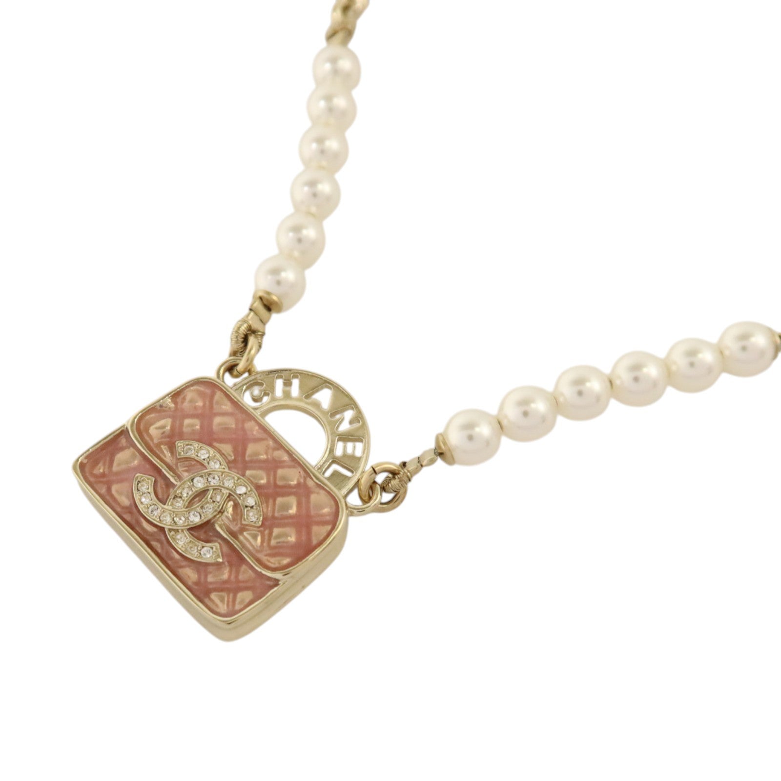 CHANEL 金屬/PVC Necklace金扣項鏈