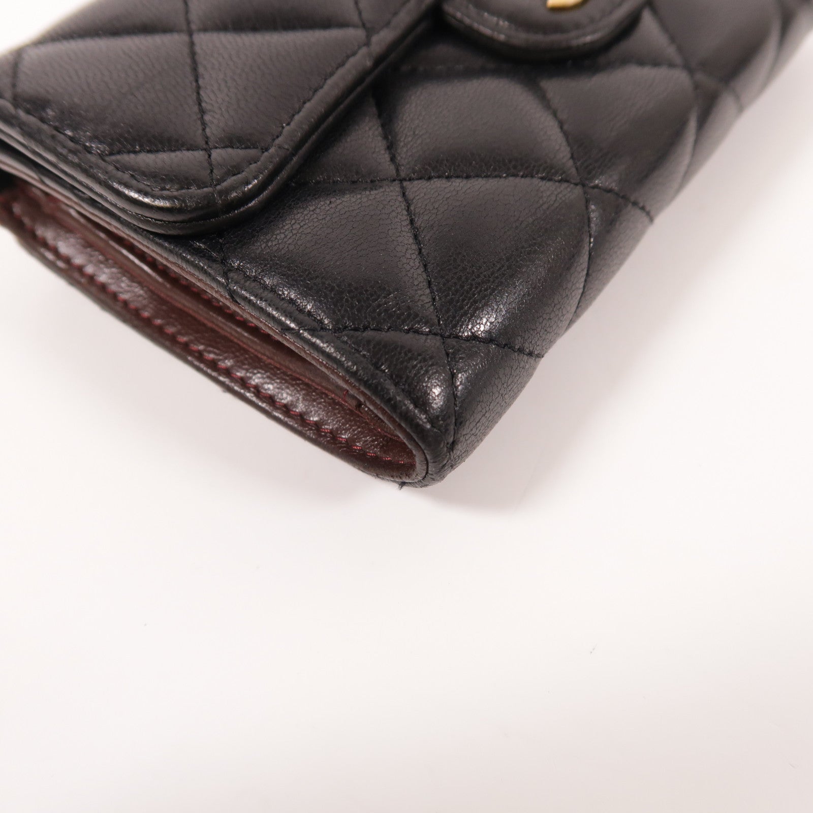 CHANEL 羊皮皮革Wallet金扣錢包