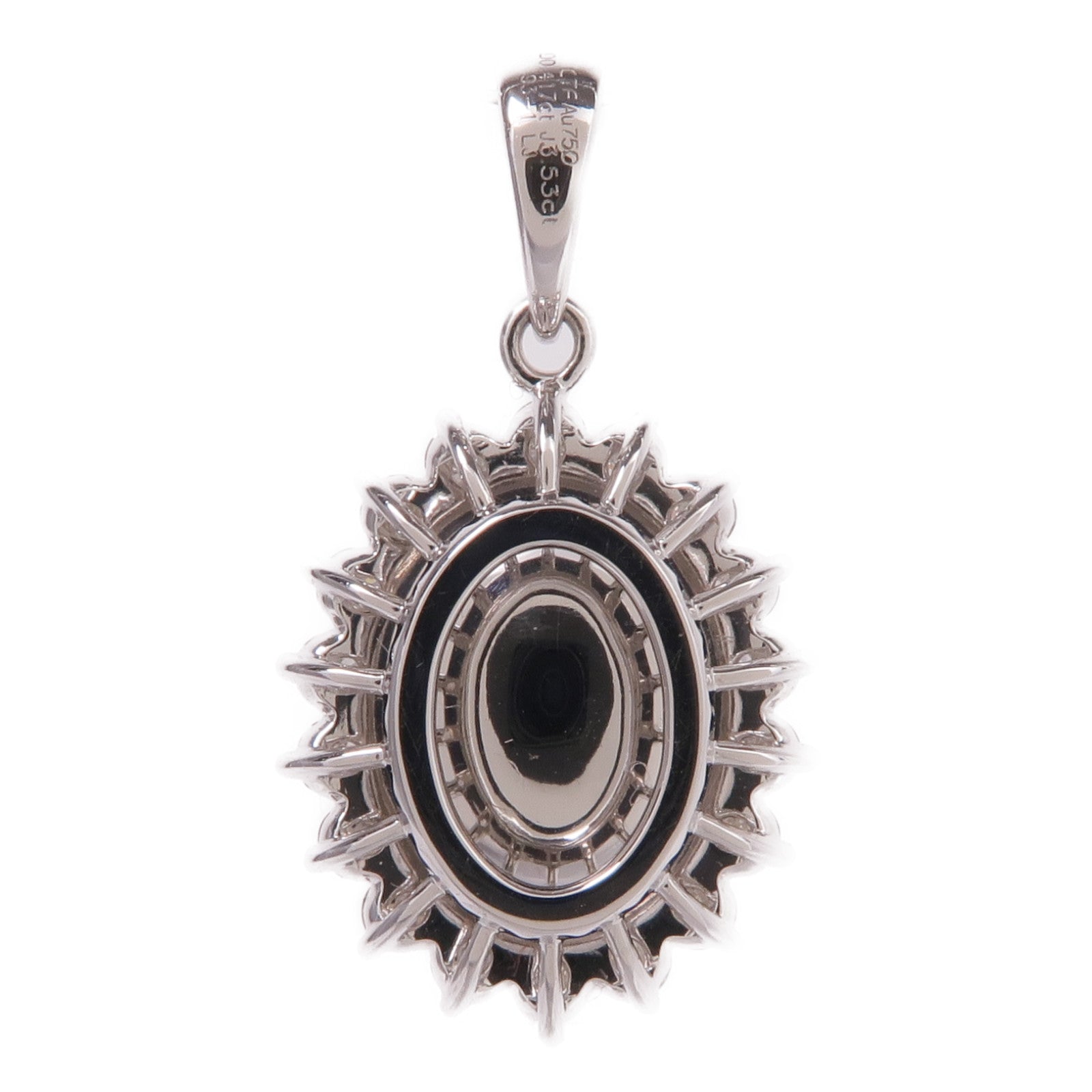 JEWELRY 18K白金Jade Diamond Pendant Top翡翠/鑽石吊墜