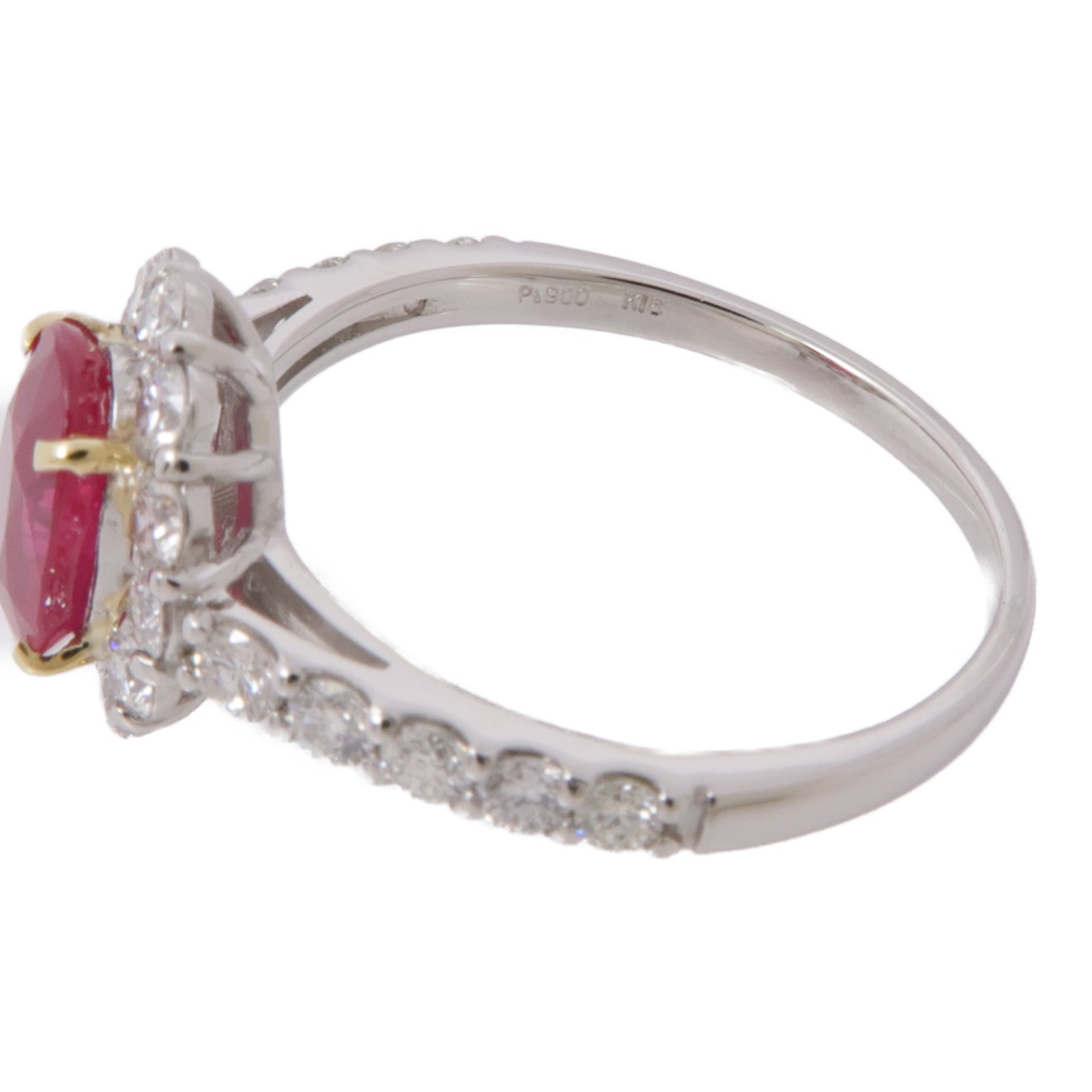 JEWELRY【激減優惠】 18K白金/PT900鉑金Ruby/Diamond Ring紅寶石/鑽石戒指US#6