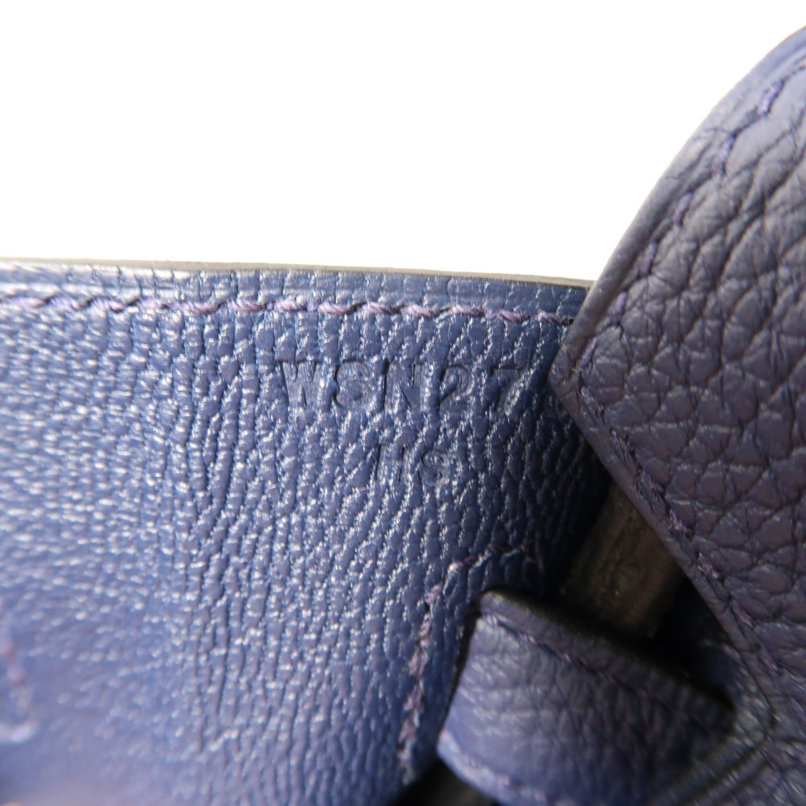 HERMES Togo皮革Birkin 25金扣手挽袋深藍色