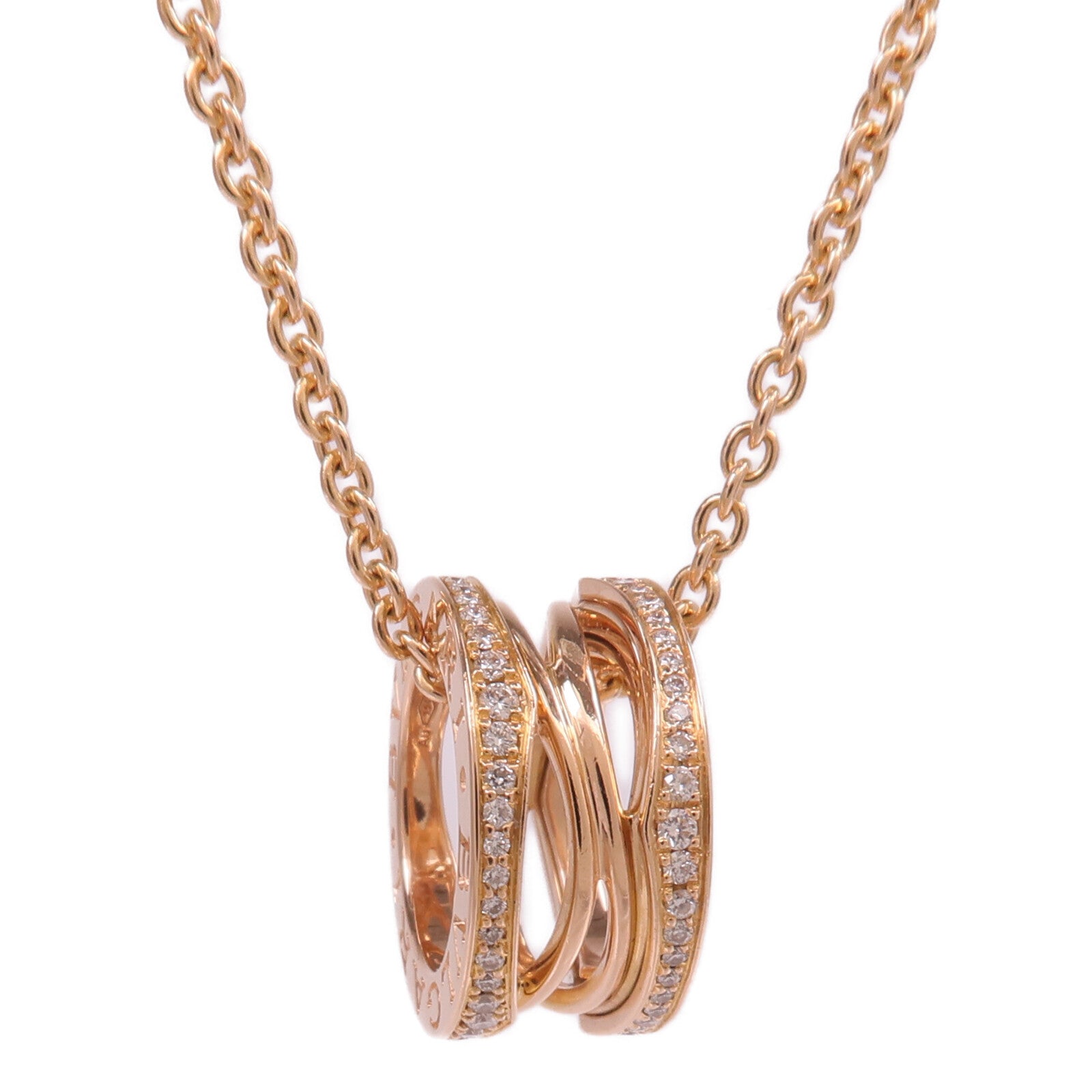 BVLGARI 【激減優惠】18K玫瑰金B.zero1 Necklace鑽石項鍊