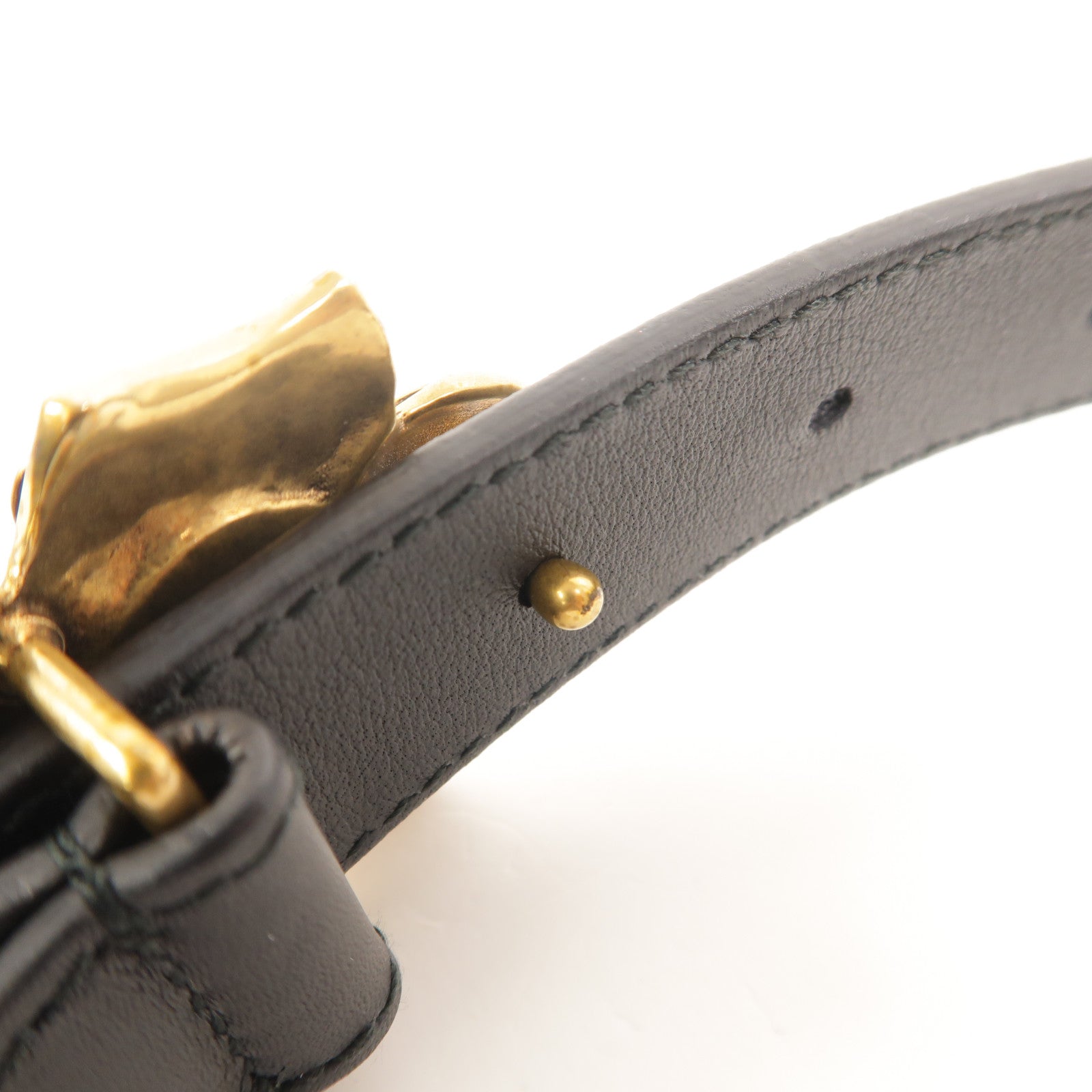 GUCCI 牛皮皮革Metal Flower Leather Belt皮帶