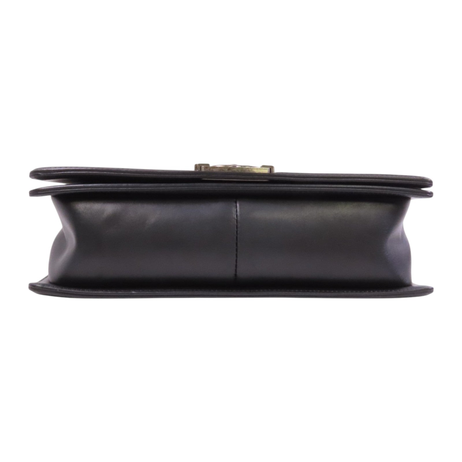 CHANEL 牛皮皮革Boy 28銀扣鏈帶肩背袋