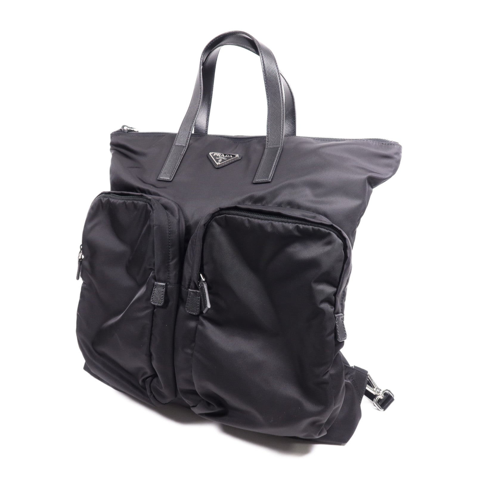 PRADA 尼龍Backpack銀扣背包