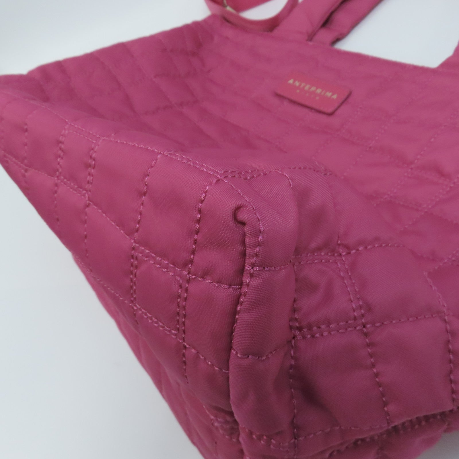 ANTEPRIMA 尼龍Tote Bag銀扣手挽肩背兩用袋粉紅色