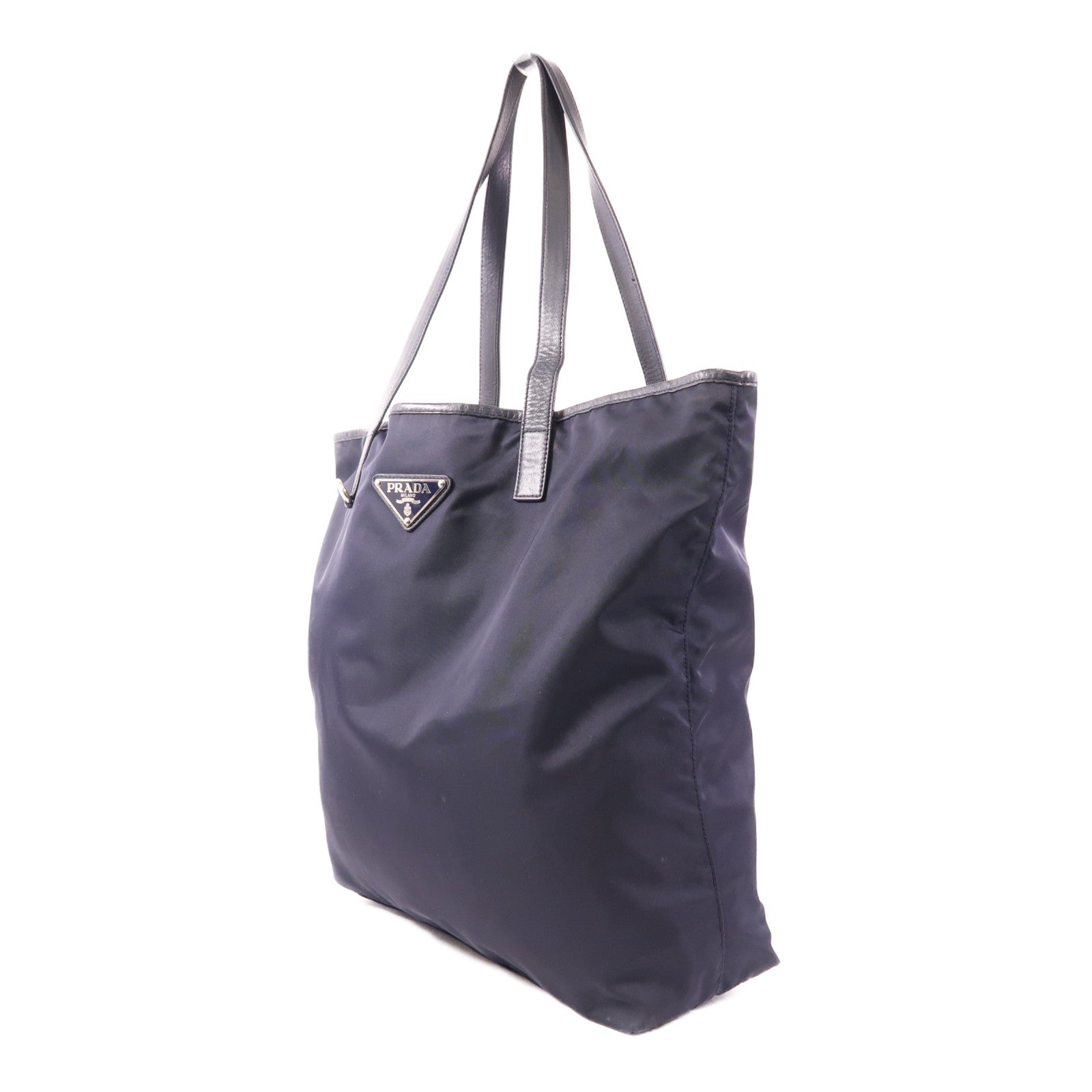 PRADA 尼龍Tote Bag銀扣肩背袋