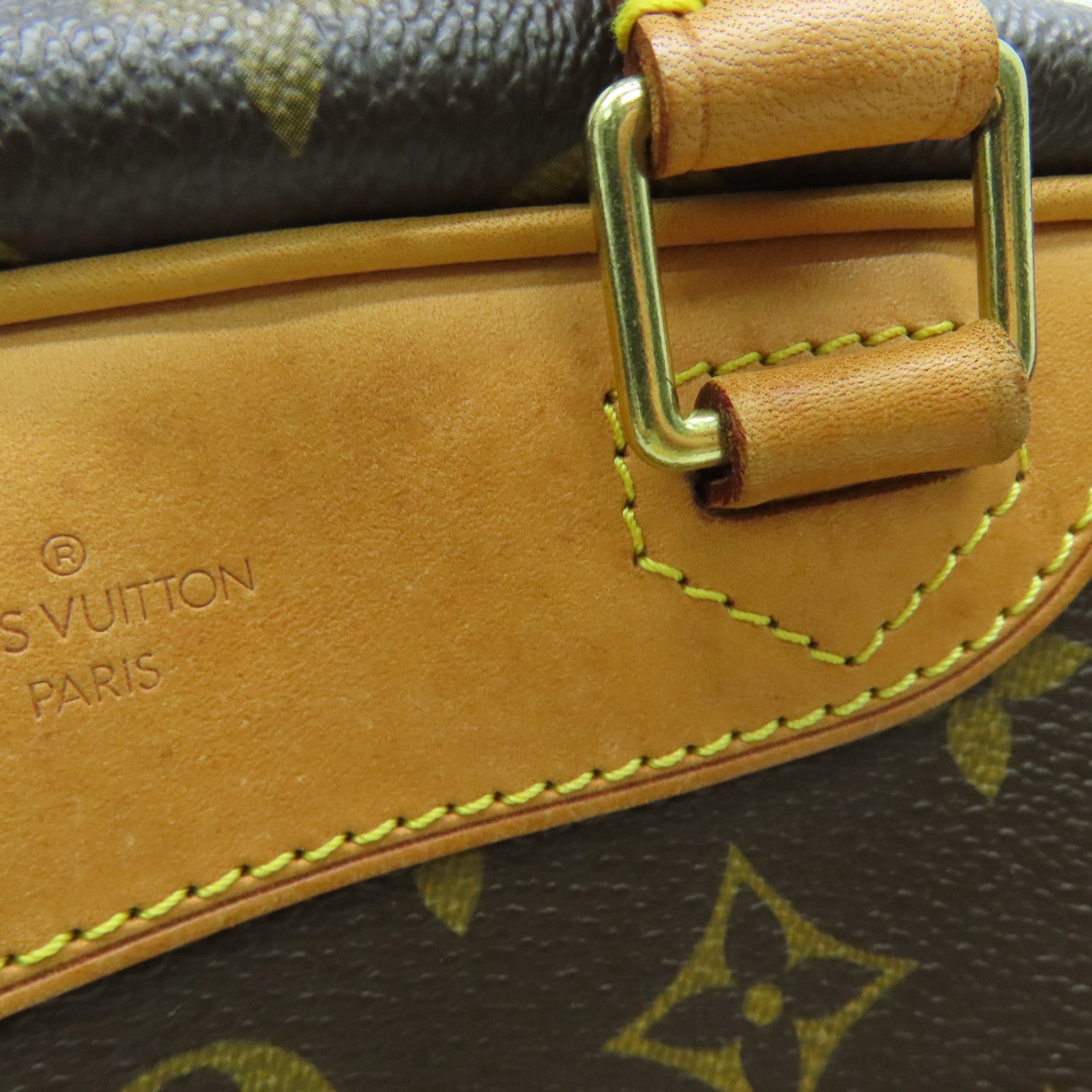 LOUIS VUITTON Monogram Trouville Hand Bag金扣手挽袋啡色