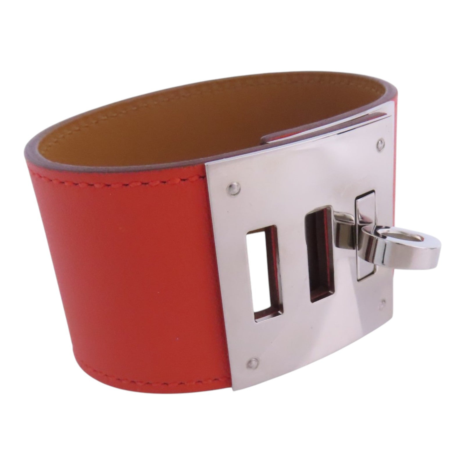 HERMES 【激減優惠】Swift皮革Kerry Dog Bracelet銀扣手鐲