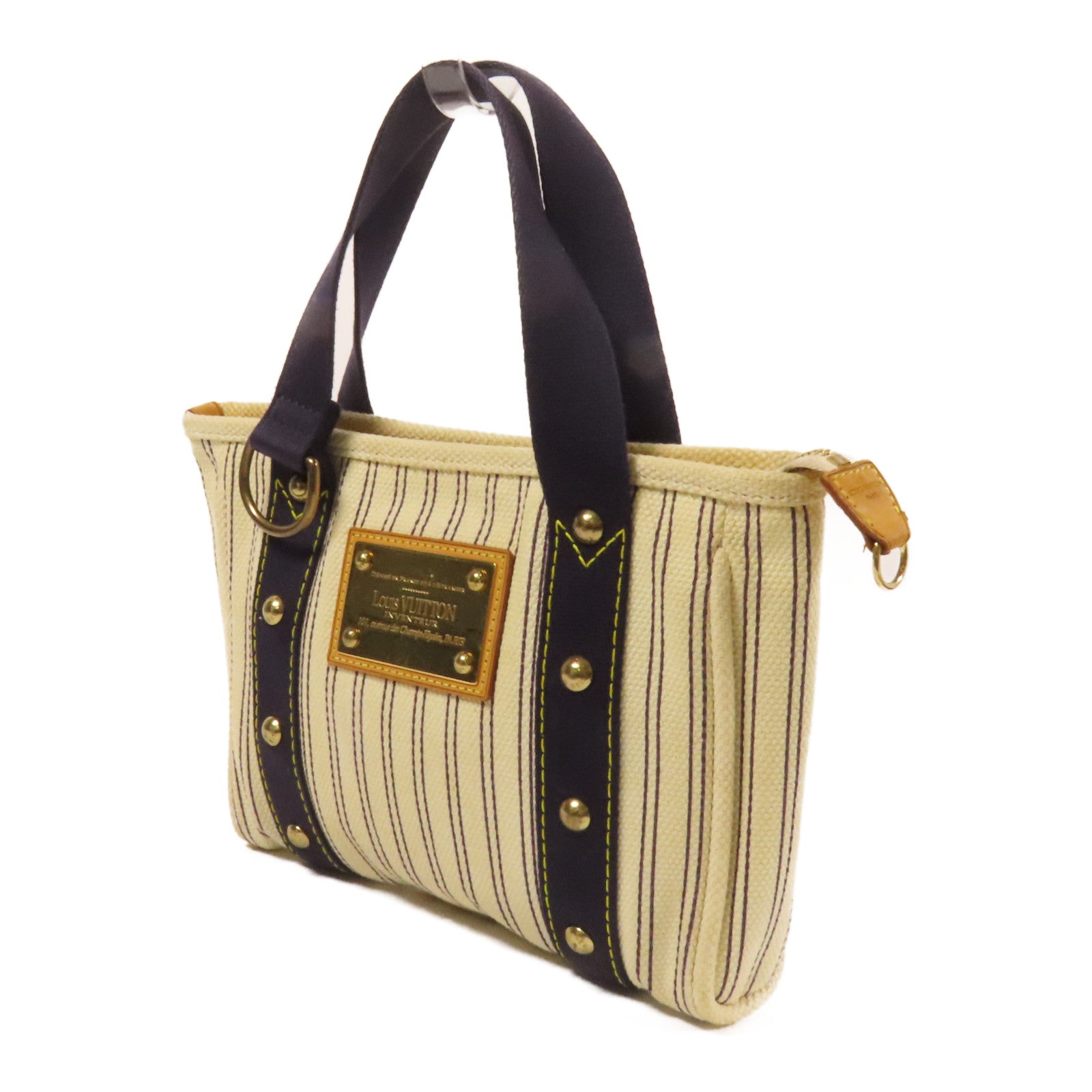 LOUIS VUITTON 帆布Antigua Cabas PM金扣手挽袋
