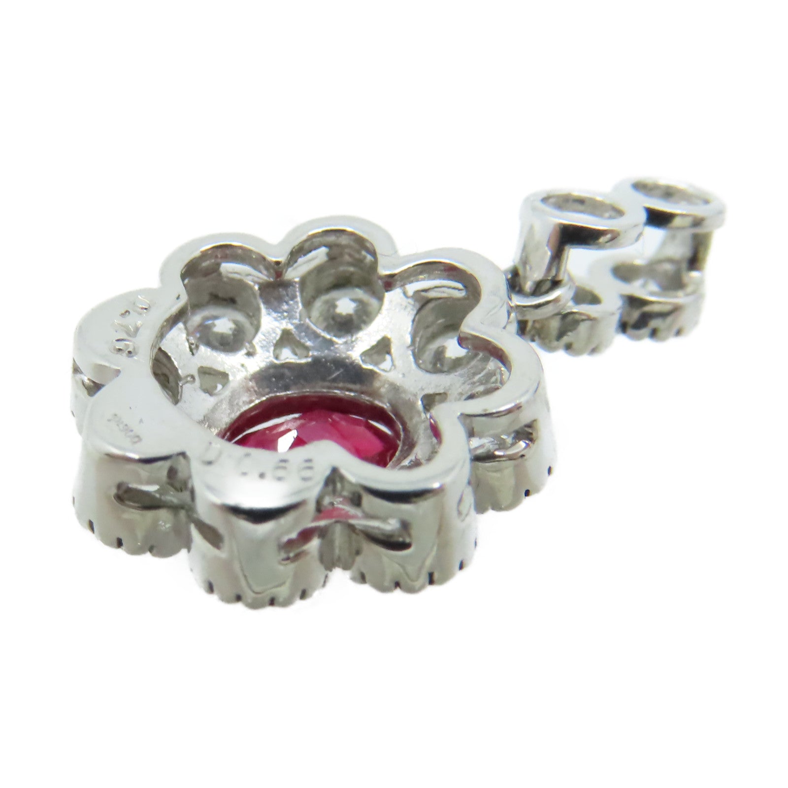 JEWELRY **【激減優惠】PT900鉑金/0.76ct紅寶石/0.66ct鑽石Ruby Pendant Top吊墜頭扣