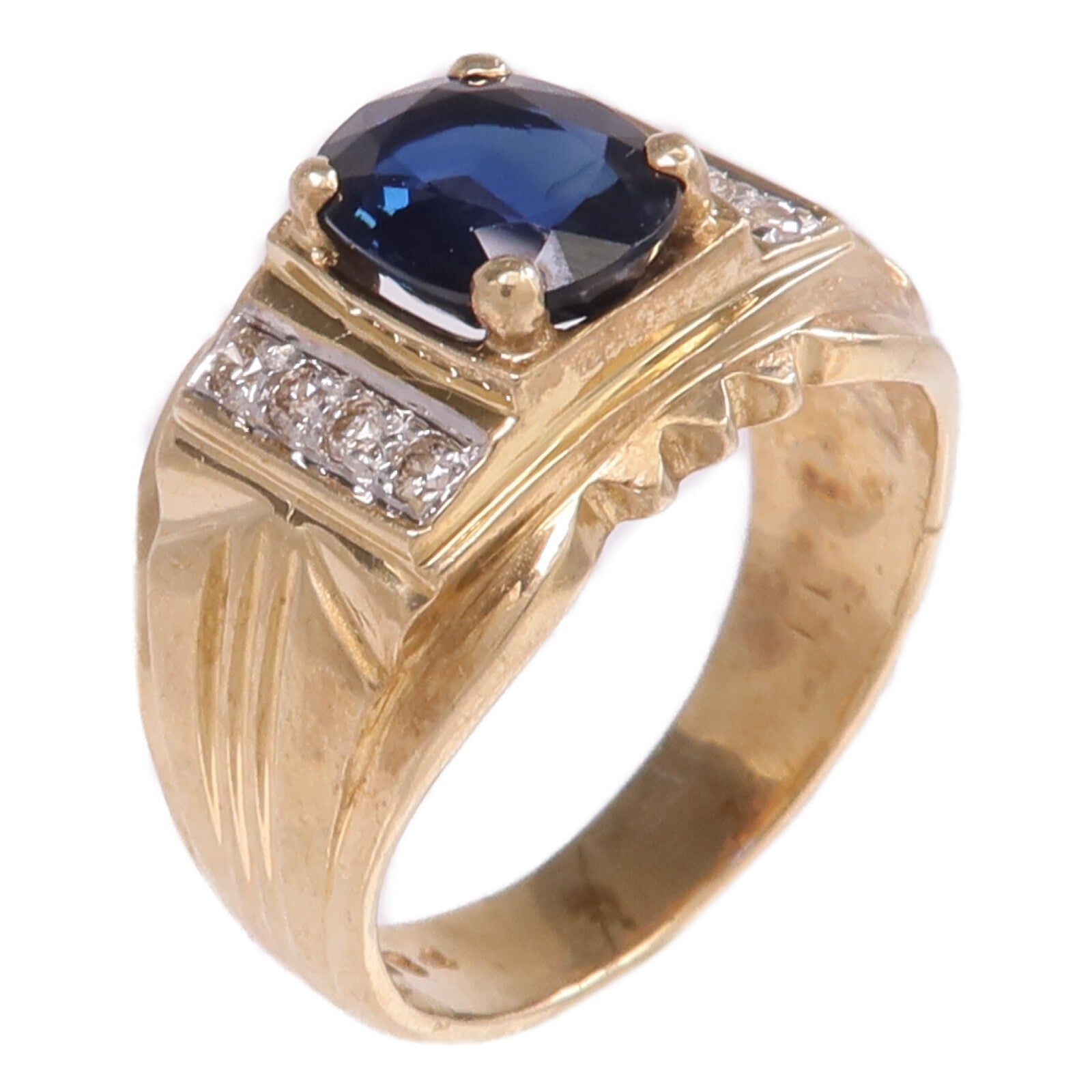 JEWELRY 18K黃金/白金Sapphire Diamond Ring藍寶石/鑽石戒指US#5.25