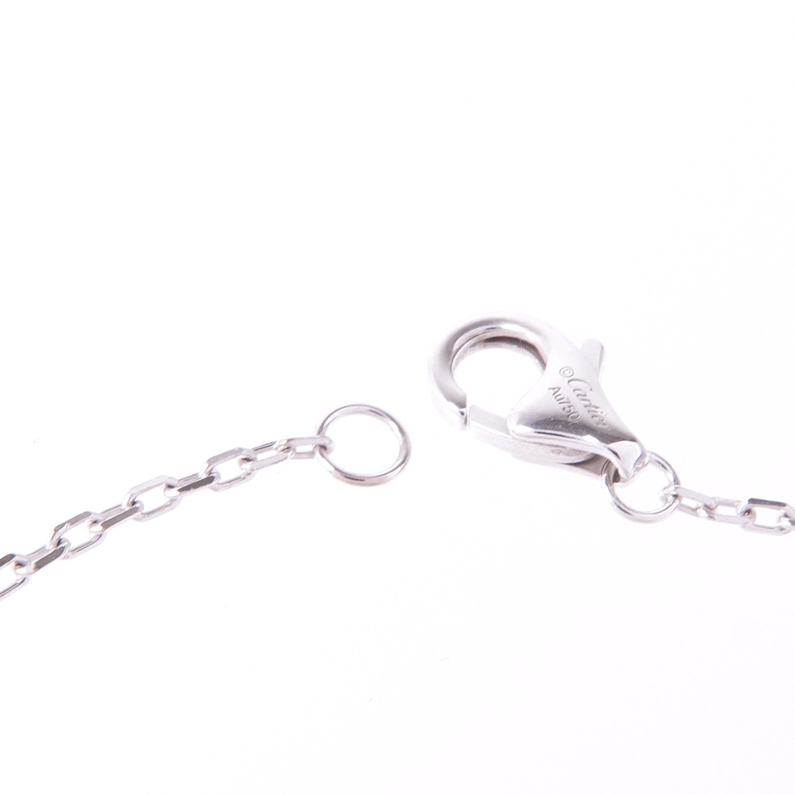 CARTIER 18K白金/陶瓷Trinity Necklace鑽石項鍊