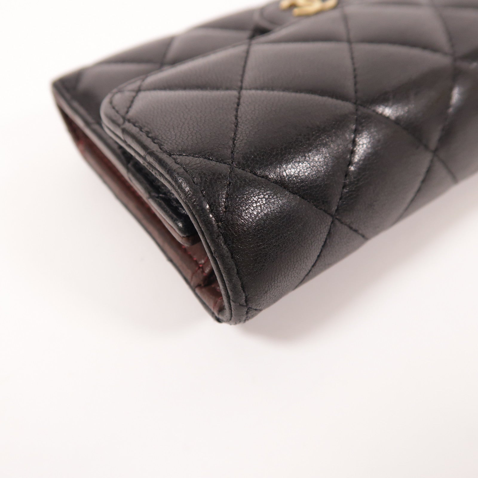 CHANEL 羊皮皮革Wallet金扣錢包