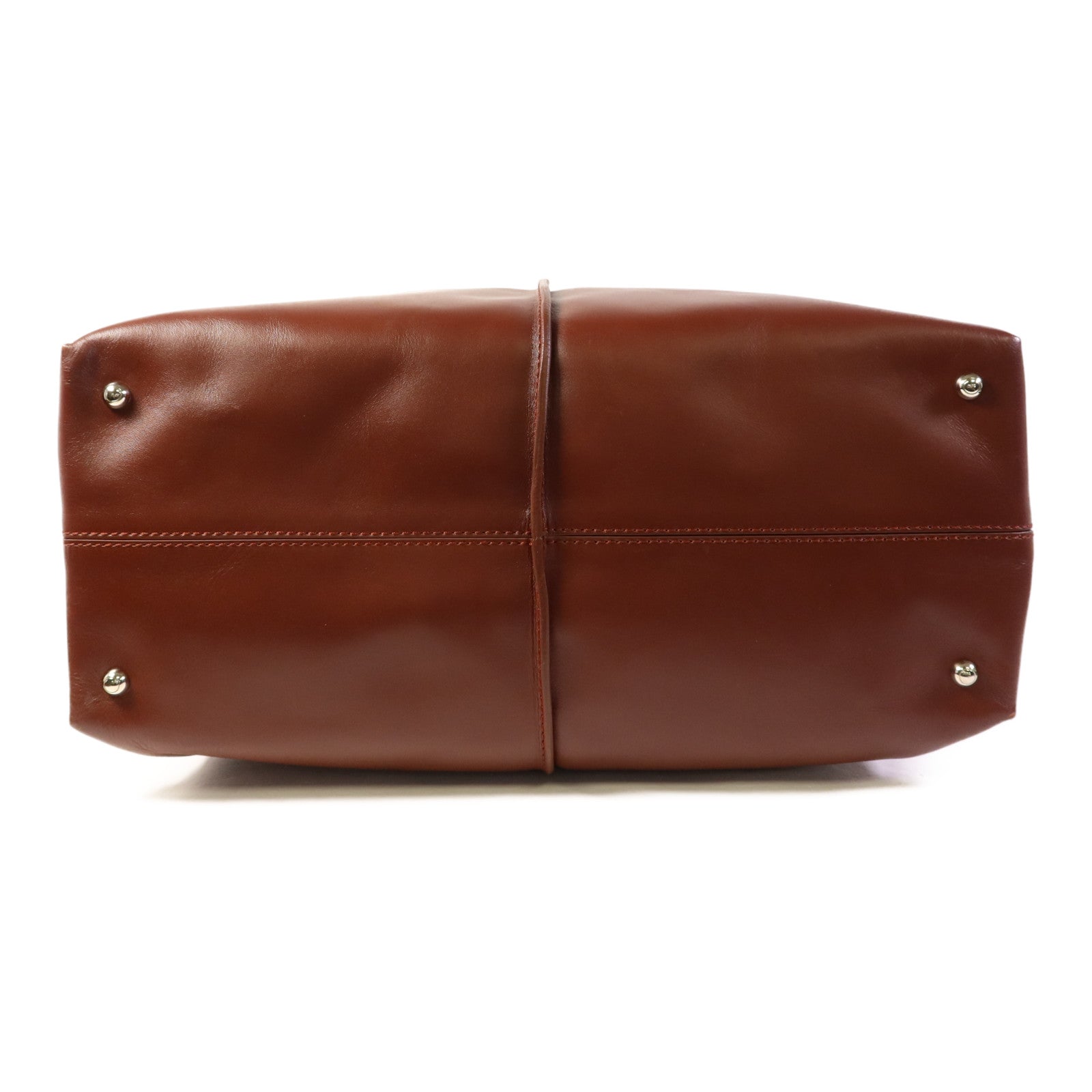 TOD'S 牛皮皮革2 Way Shoulder銀扣手挽肩背兩用袋