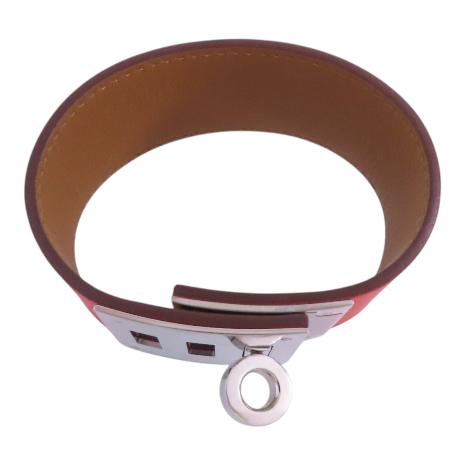 HERMES Swift皮革Kerry Dog Bracelet銀扣手鐲