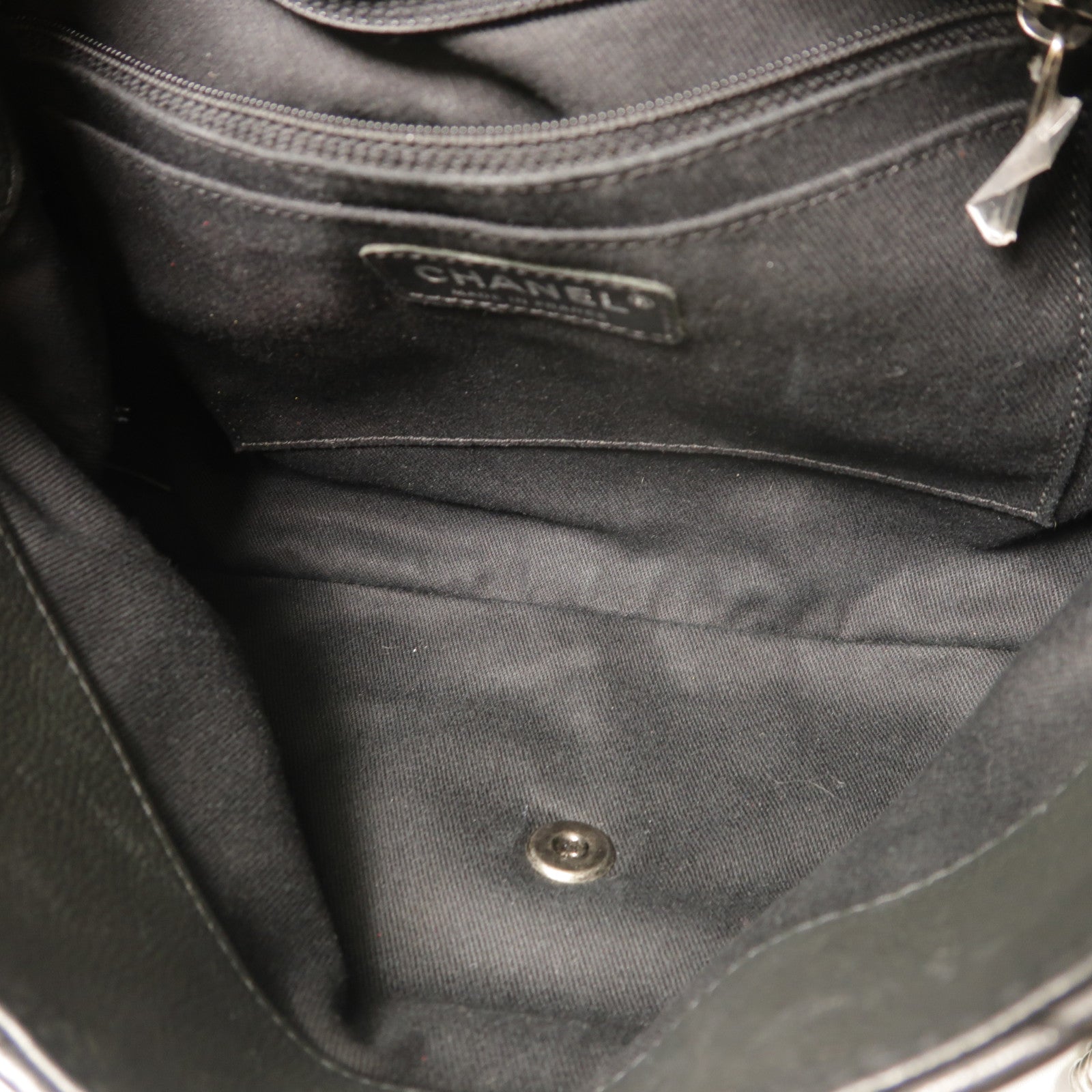 CHANEL 牛皮皮革Chain Shoulder銀扣鏈帶肩背袋