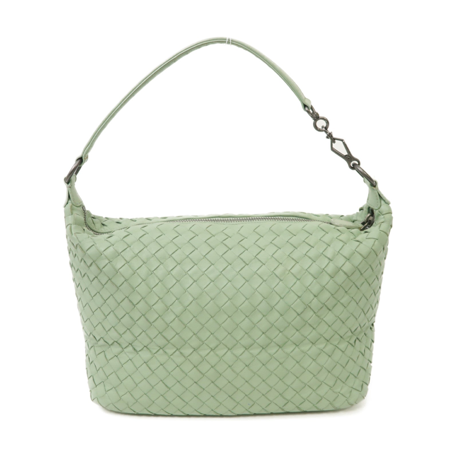 BOTTEGA VENETA 織紋皮革Shoulder Bag銀扣肩背袋綠色