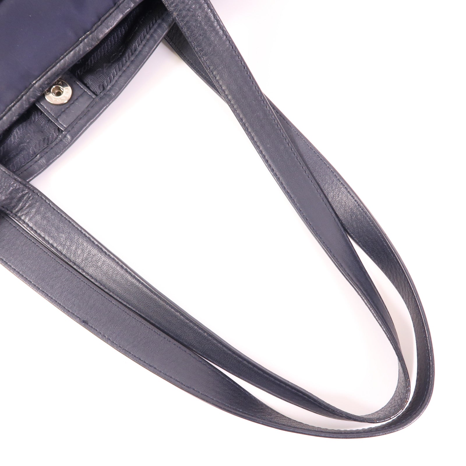 PRADA 尼龍Tote Bag銀扣肩背袋