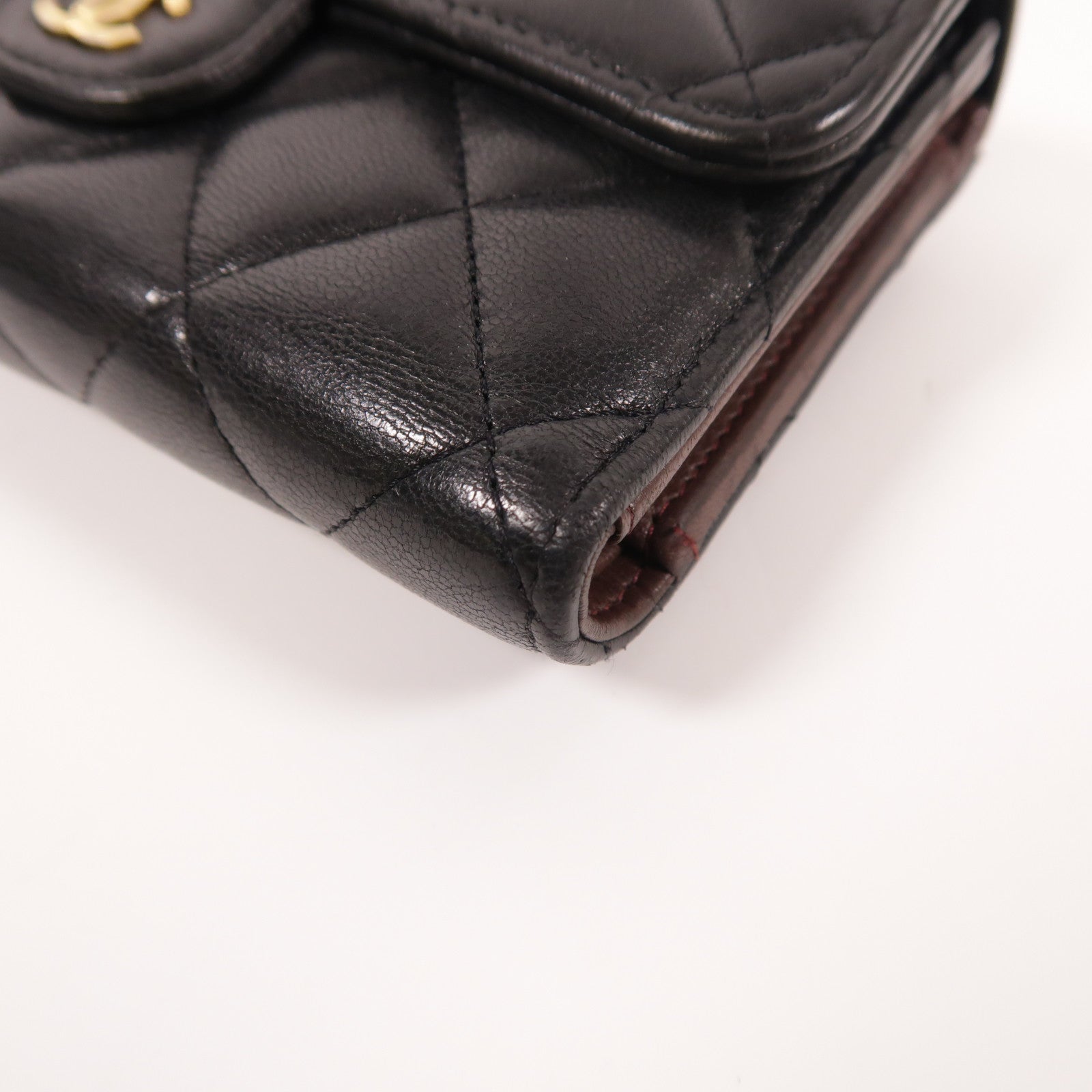CHANEL 羊皮皮革Wallet金扣錢包