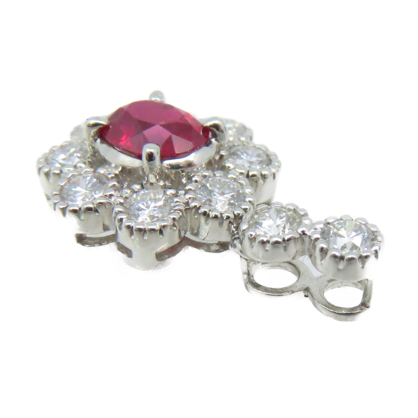 JEWELRY **【激減優惠】PT900鉑金/0.76ct紅寶石/0.66ct鑽石Ruby Pendant Top吊墜頭扣