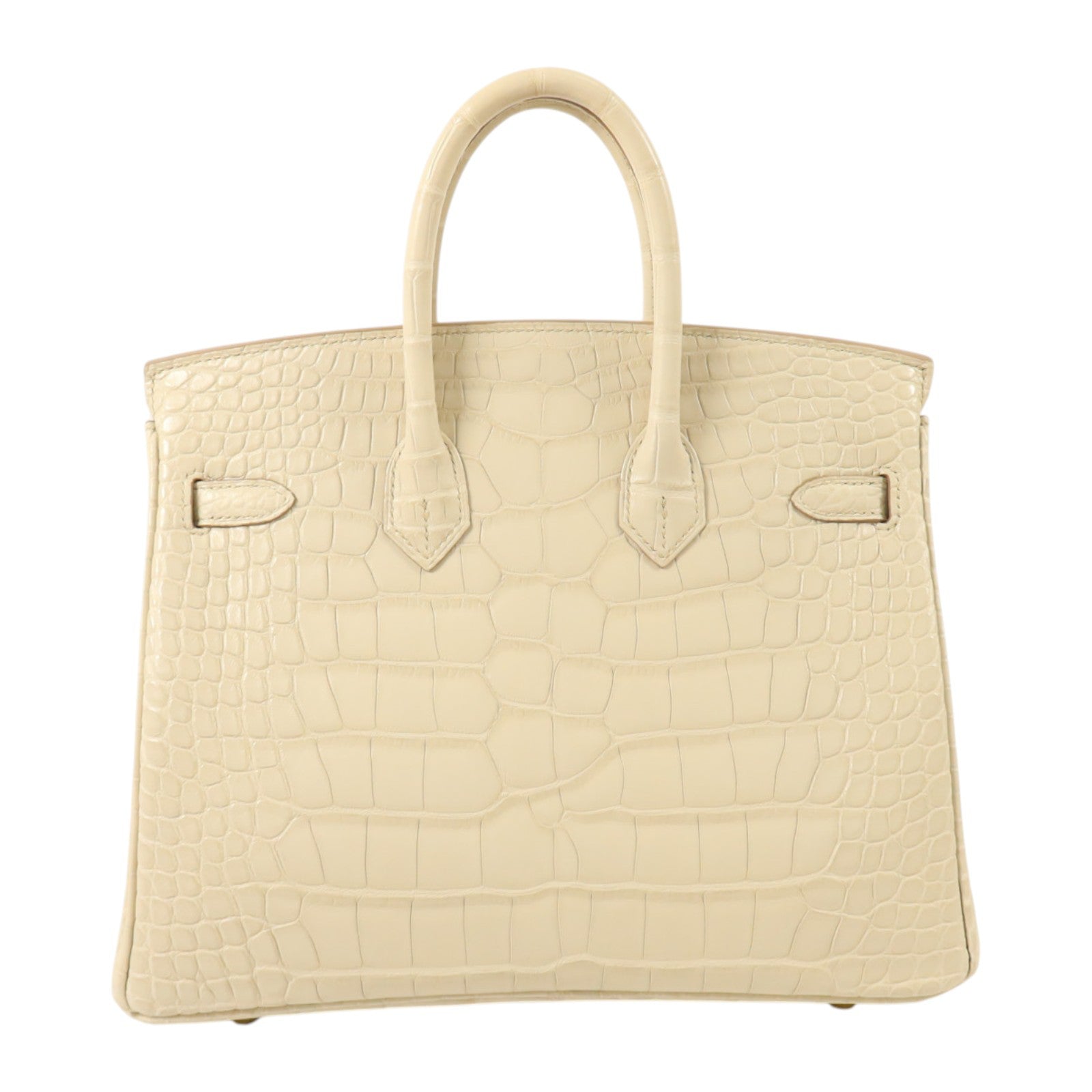 HERMES Alligator Mat皮革Birkin 25金扣手挽袋Beton