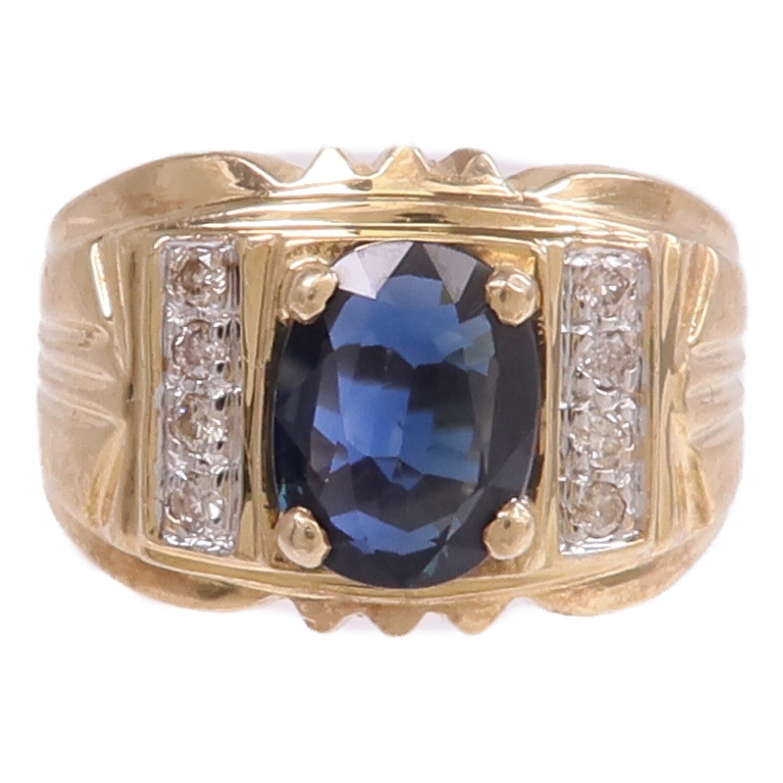 JEWELRY 18K黃金/白金Sapphire Diamond Ring藍寶石/鑽石戒指US#5.25
