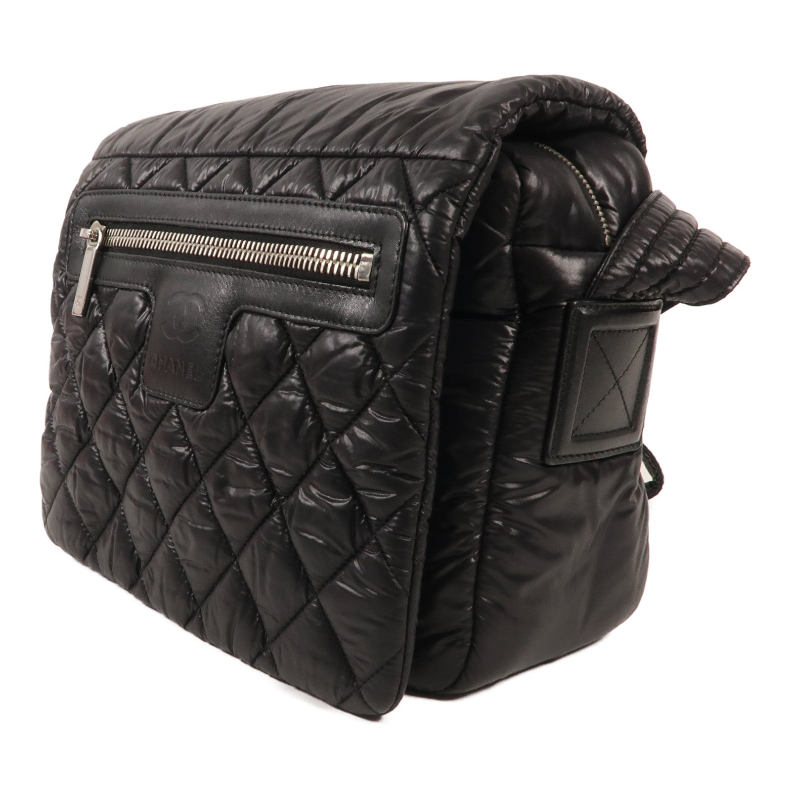 CHANEL 尼龍Coco Cocoon Messenger PM銀扣肩背袋