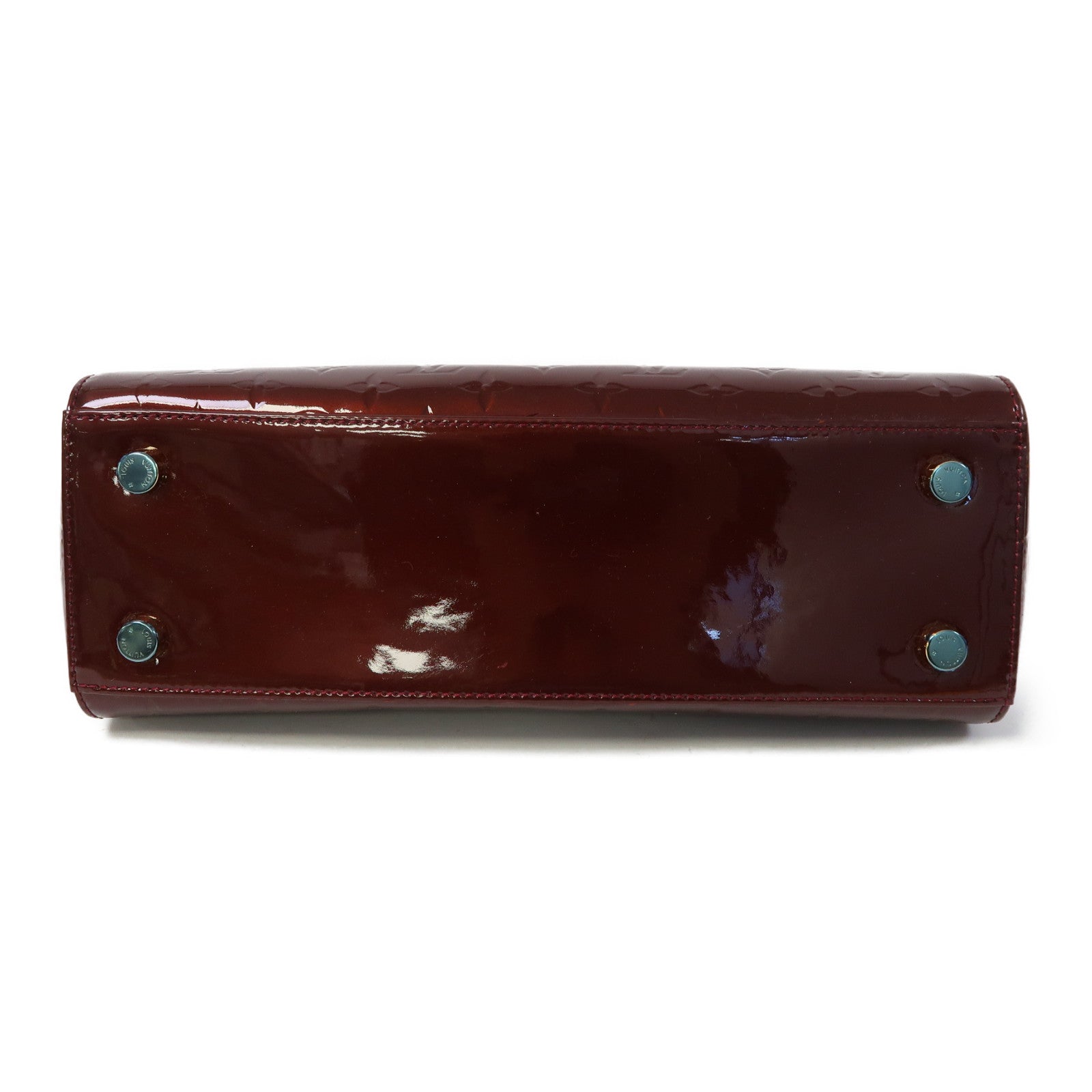 LOUIS VUITTON Monogram Vernis Brea MM金扣手挽肩背兩用袋酒紅色