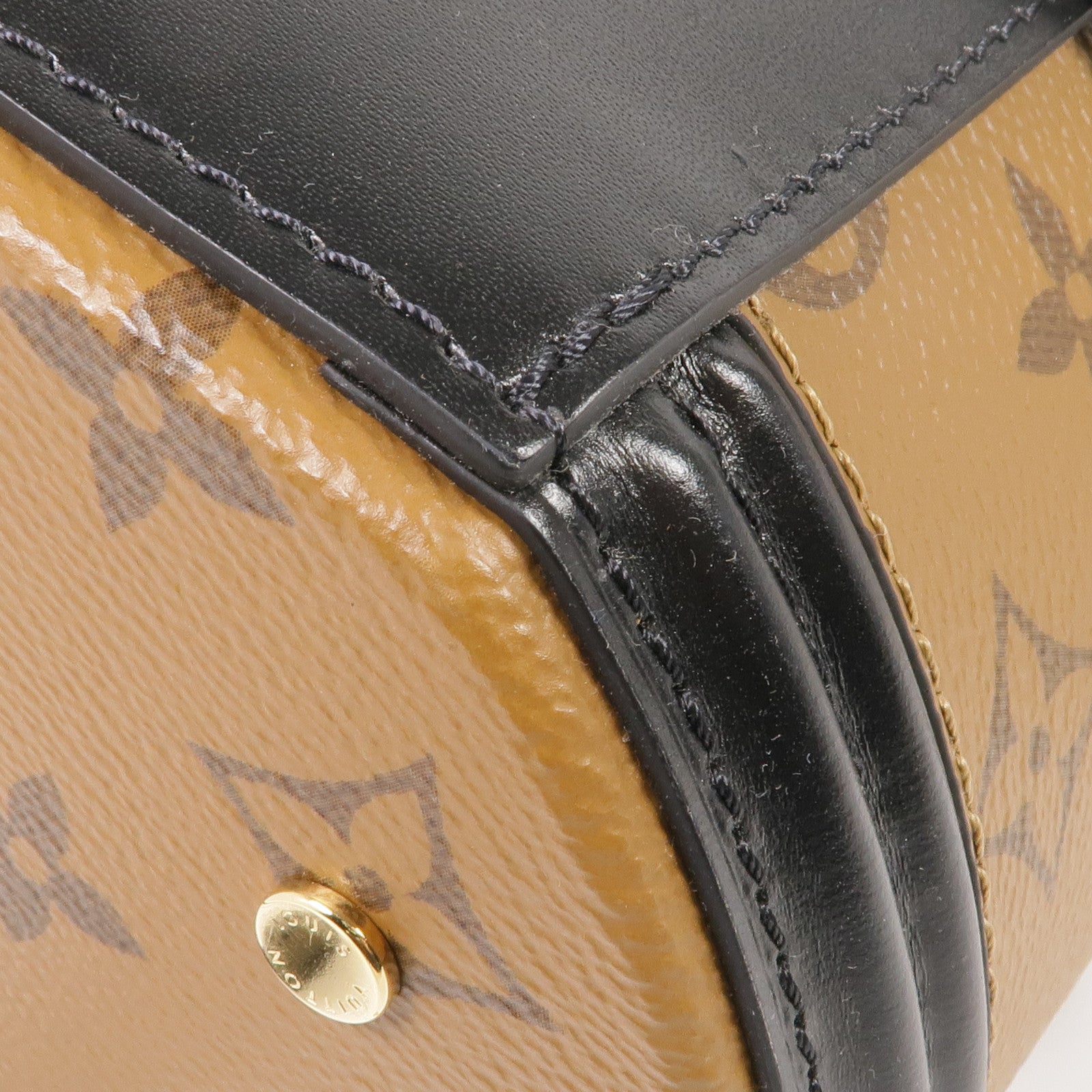 LOUIS VUITTON Monogram Reverse Cannes金扣手挽肩背兩用袋