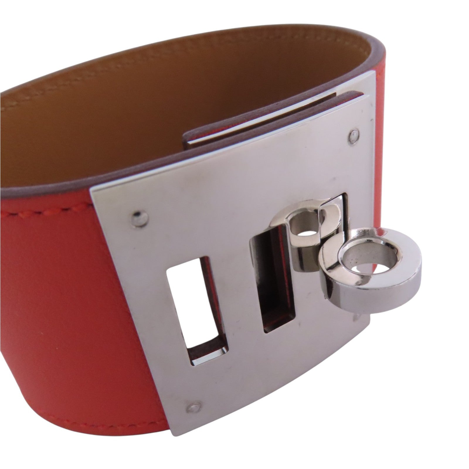 HERMES Swift皮革Kerry Dog Bracelet銀扣手鐲