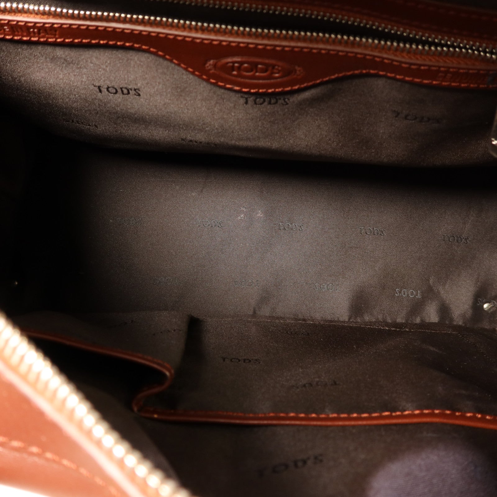 TOD'S 牛皮皮革2 Way Shoulder銀扣手挽肩背兩用袋